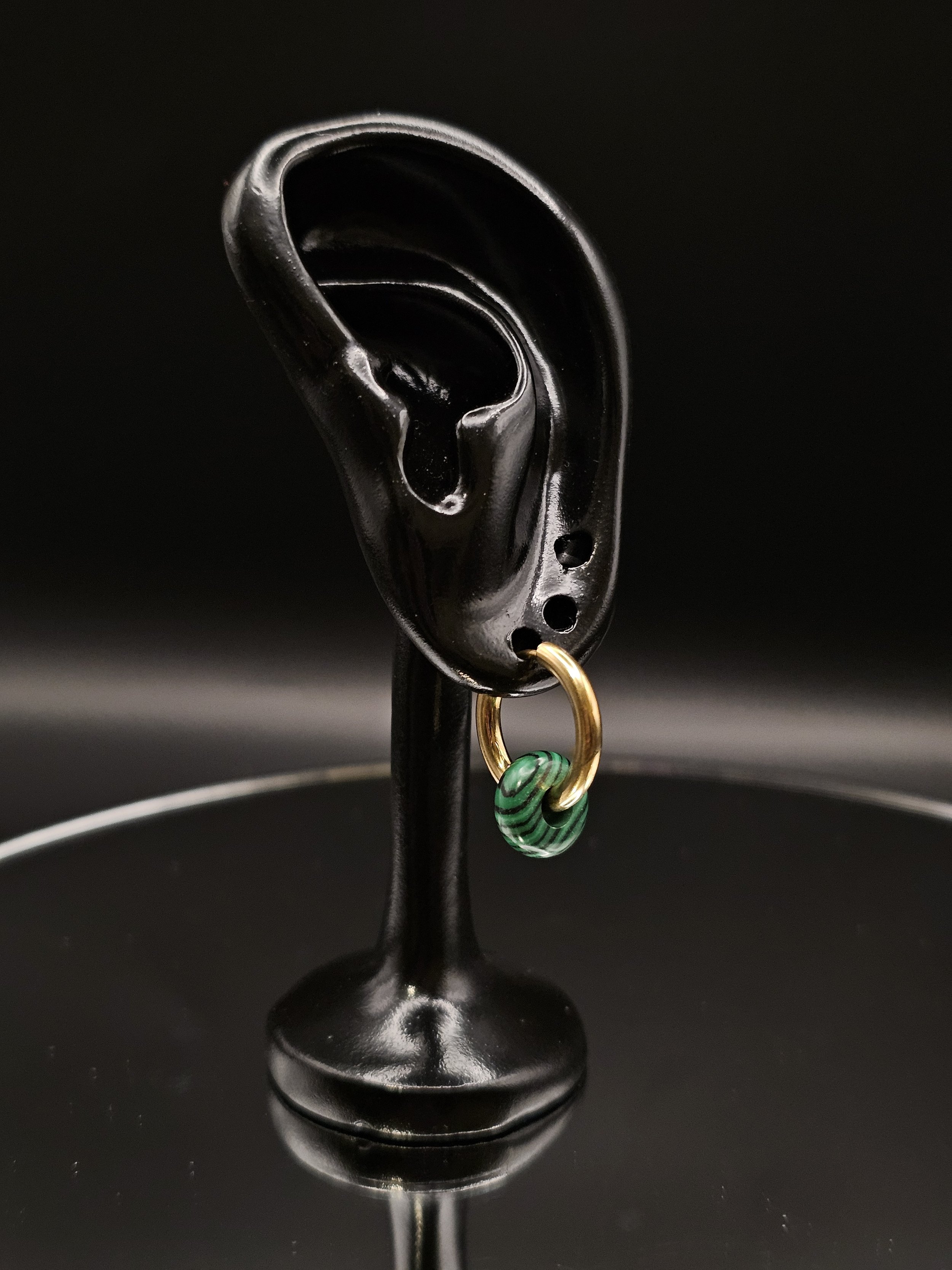 Malachite Huggie Hoops