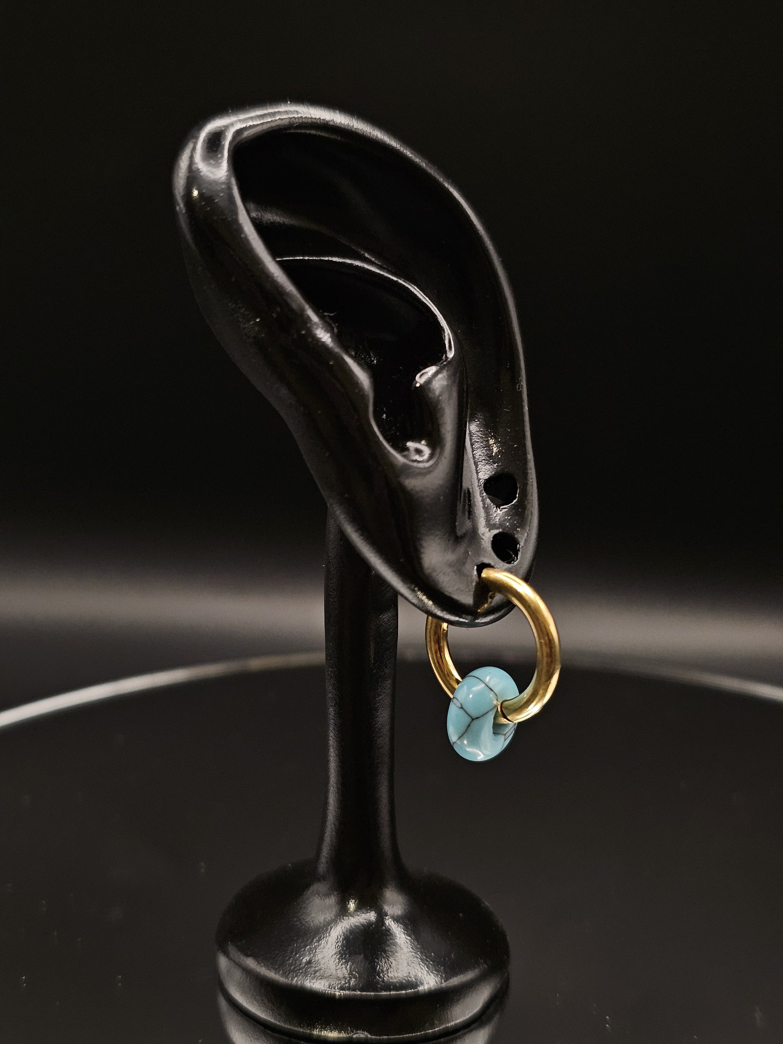 Turquoise Huggie Hoops