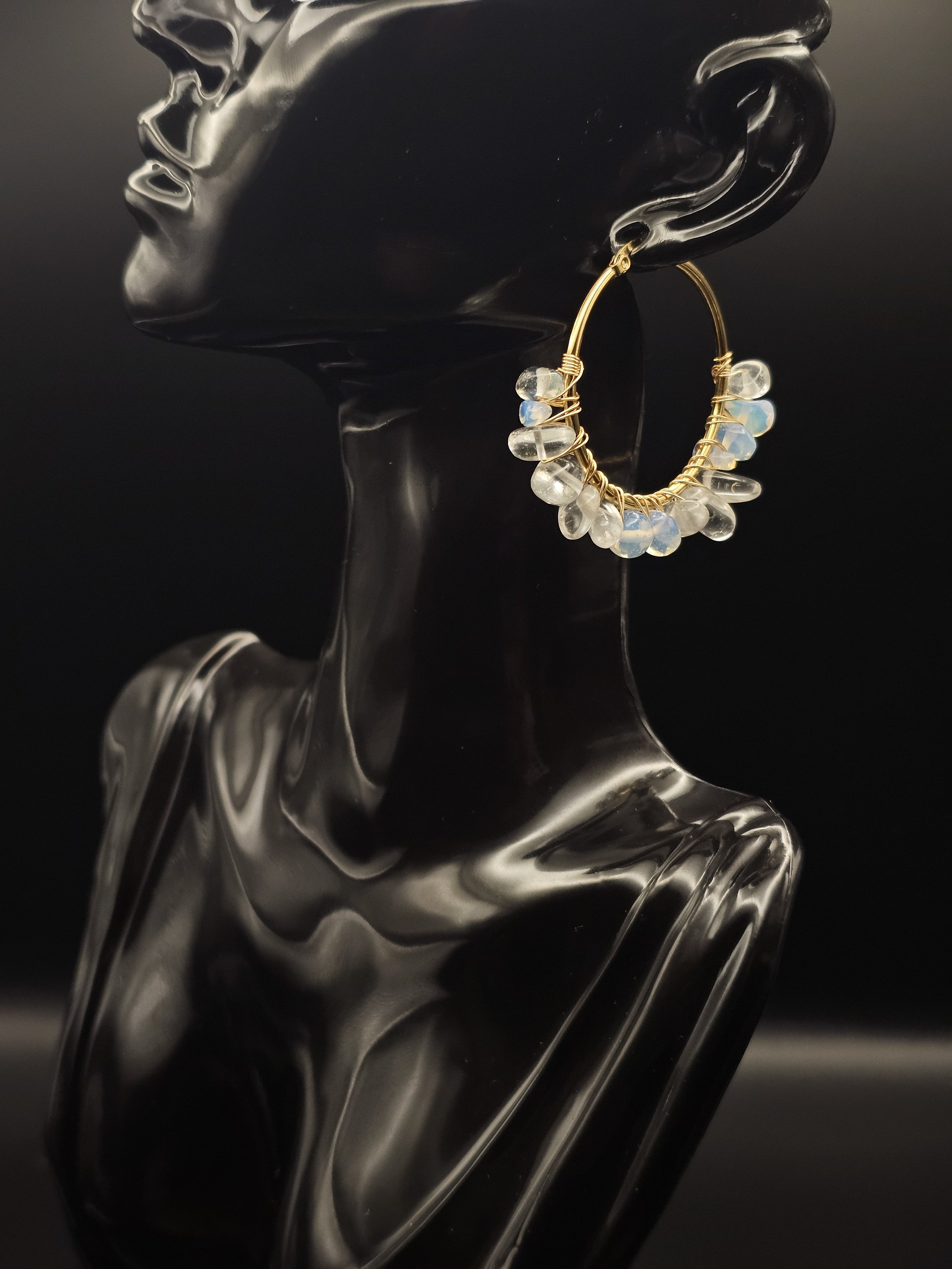 Golden Opal Hoops