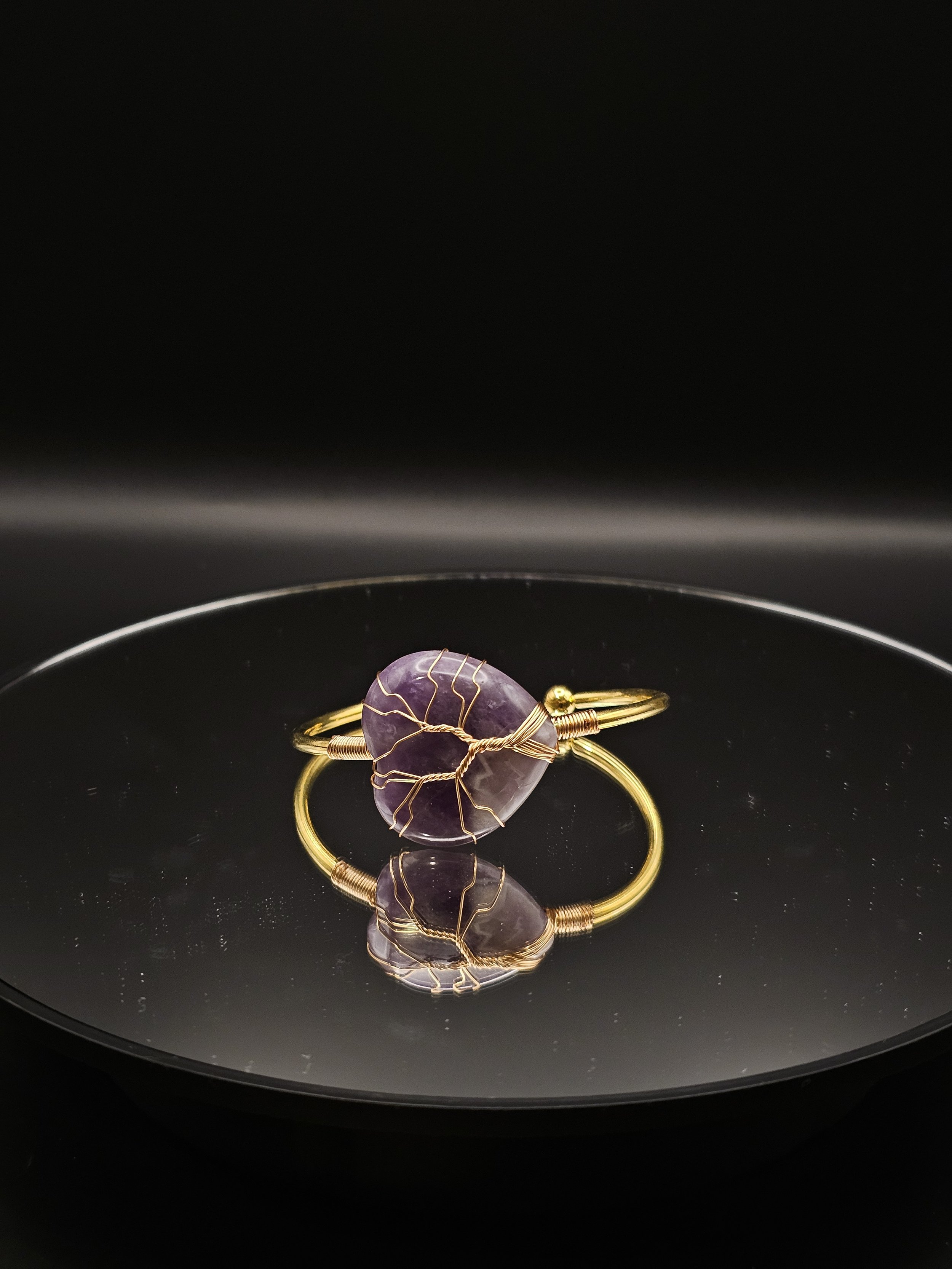 Amethyst Heart Bangle