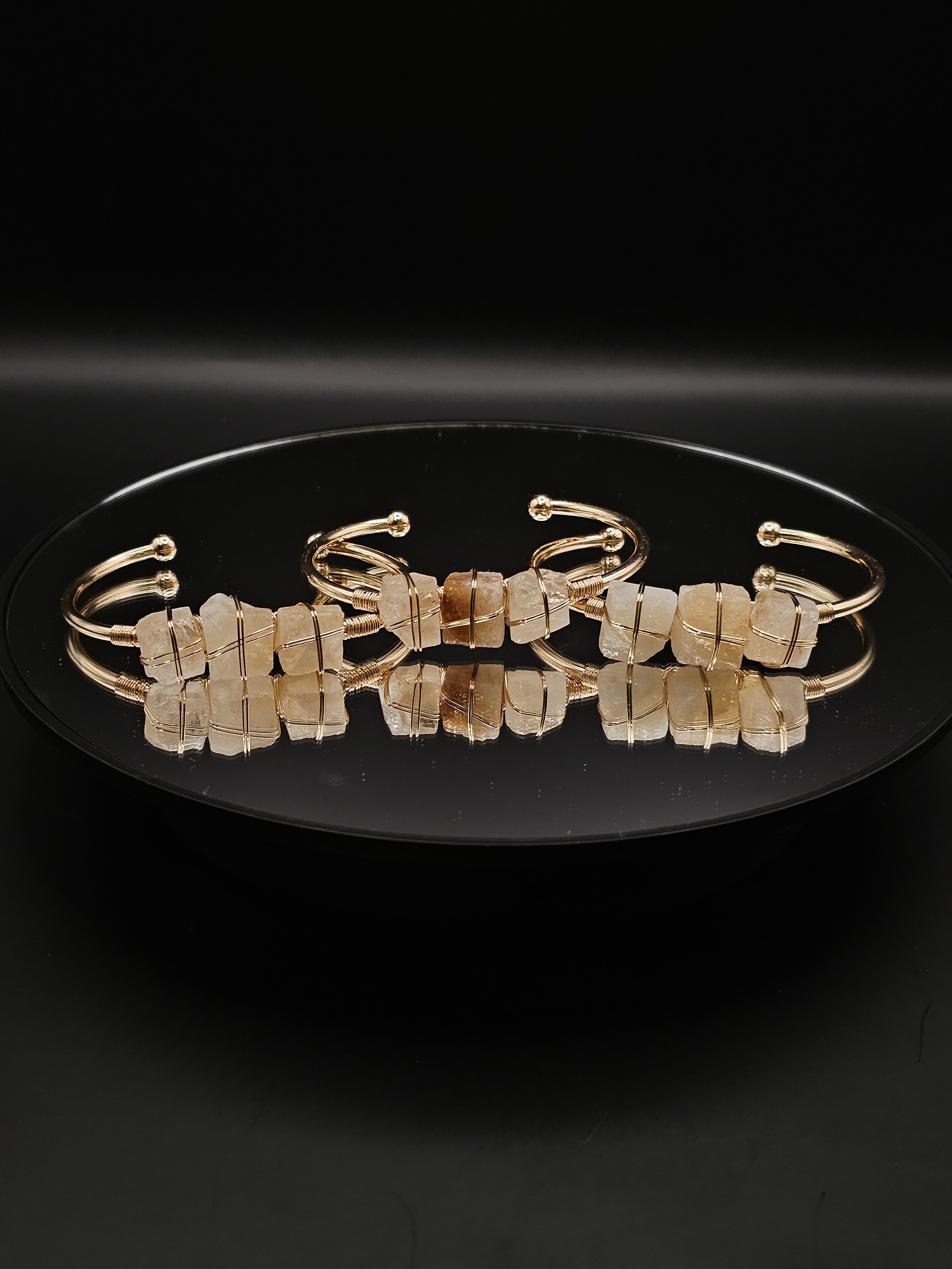 Raw Tri-Citrine Bangle