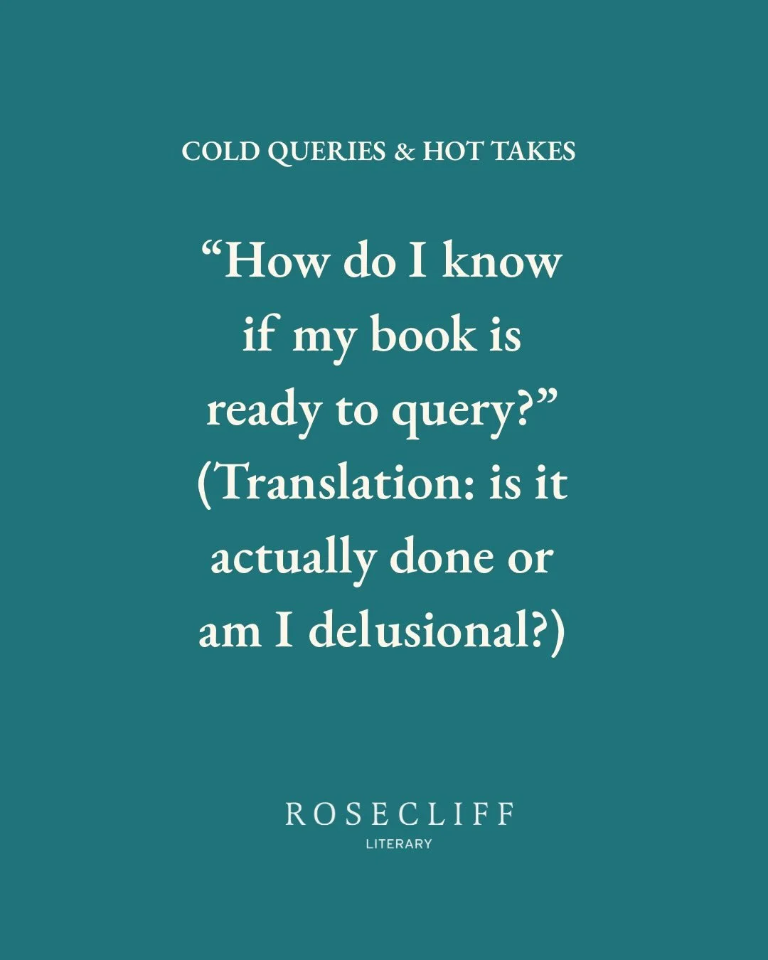 1. The story knows what it is.
Not &ldquo;every subplot tied in a bow,&rdquo; not &ldquo;zero doubts.&rdquo;
Just: the book has clarity. A clear want, a clear obstacle, a clear consequence. If you can explain that in two sentences, you&rsquo;re close