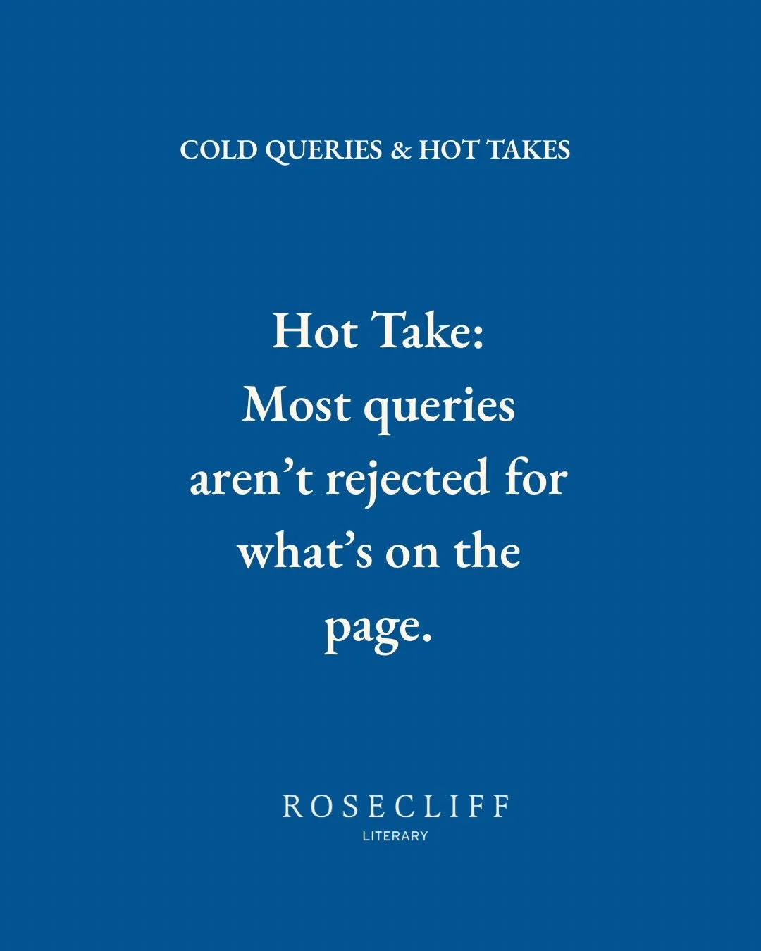 Here&rsquo;s one thing you can do to make your query irresistible: rewrite your pitch using only two sentences, and they both have to hinge on because.
&ldquo;MC wants X because&hellip;&rdquo;
&ldquo;But MC can&rsquo;t get it because&hellip;&rdquo;


