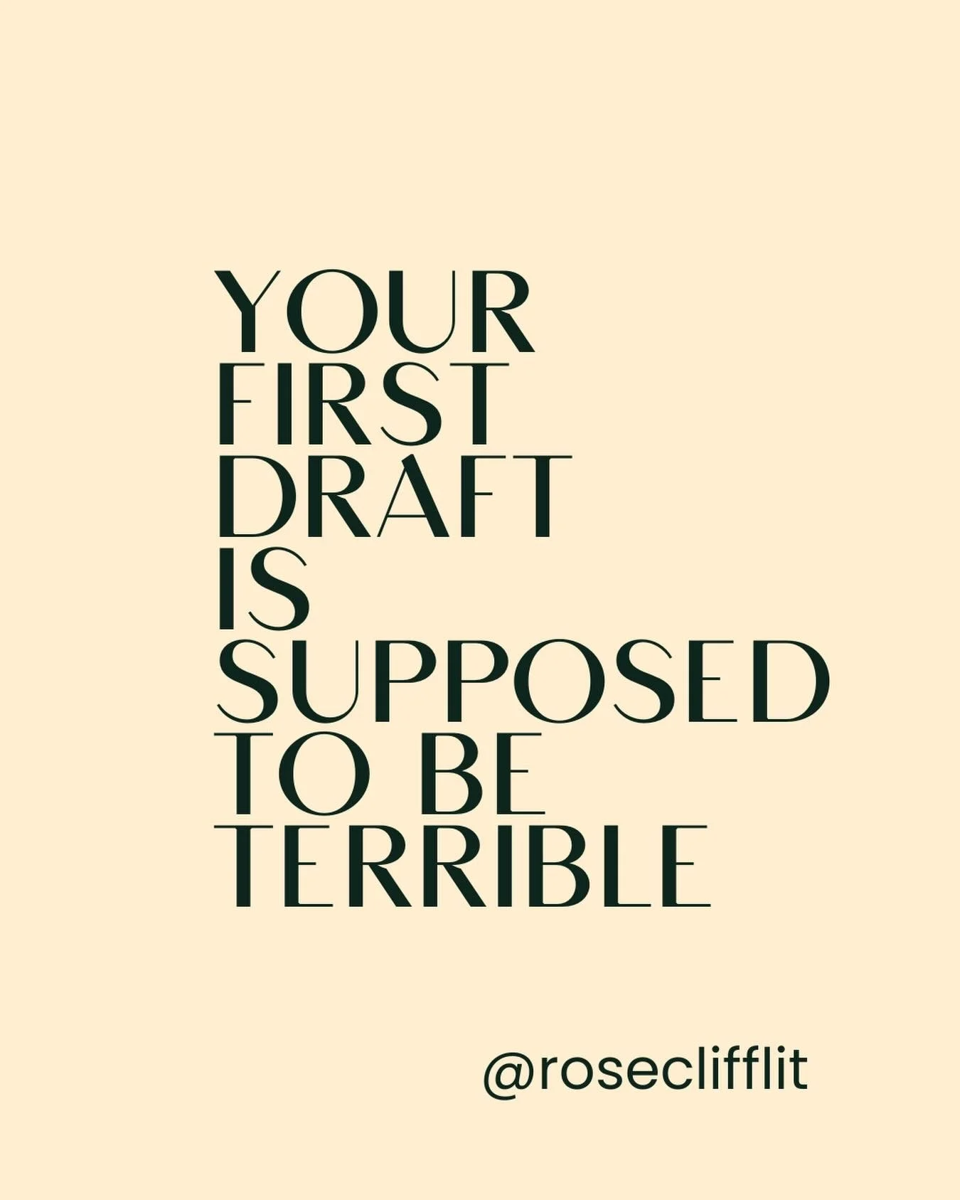 &hellip;but no one really talks about what &ldquo;terrible&rdquo; is supposed to look like.

Because &ldquo;terrible&rdquo; isn&rsquo;t: I&rsquo;m bad at writing, burn the whole thing down.
&ldquo;Terrible&rdquo; is: clunky sentences, wobbly pacing, 