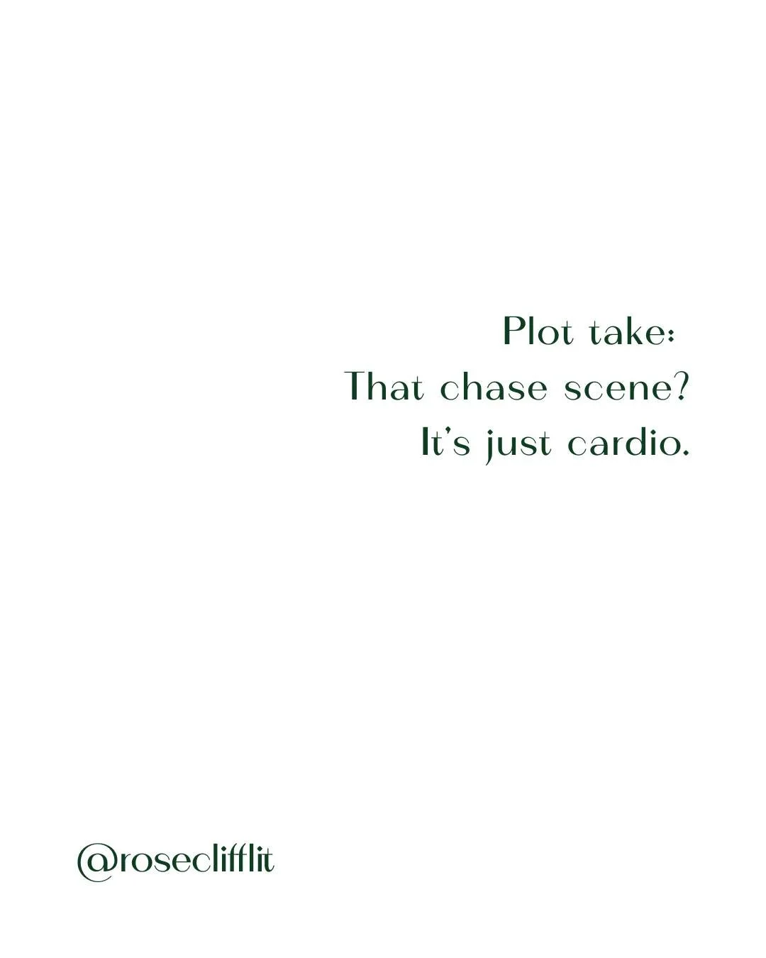 Plot take: that chase scene? It&rsquo;s just cardio. 😭

If everyone finishes the sprint and nothing changes&mdash;no cost, no new info, no forced choice&mdash;then we didn&rsquo;t read tension. We read a Fitbit summary.

Action is not automatically 