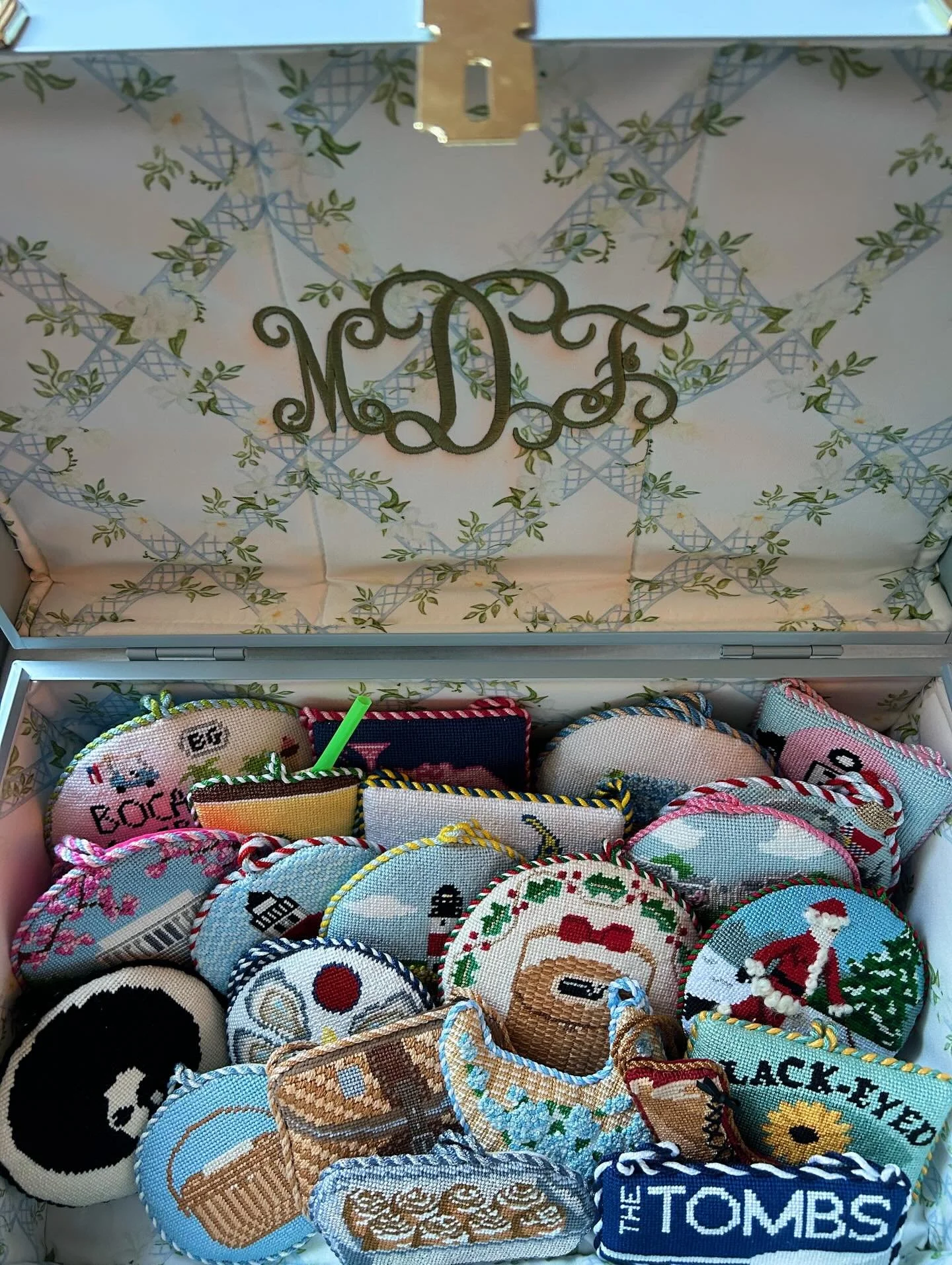 now just need to get our tree! Love making all of these little treasures and taking them out every year 💙 Christmas truly is a needlepointer&rsquo;s Super Bowl!