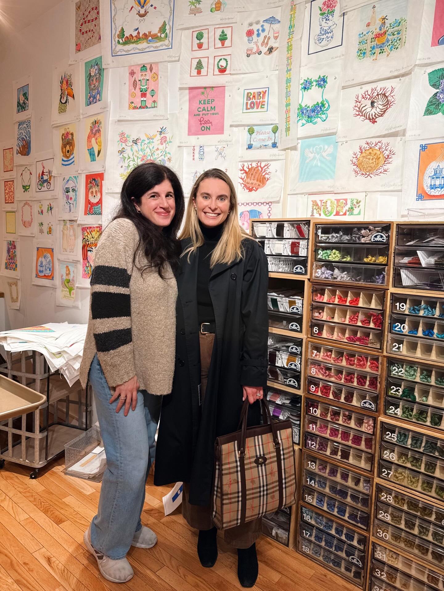 A needlepointers bucket list item! A weekend trip to the city called for a visit to @ritasneedlepoint! 🚕  This needlepoint store has been around for over 50 years and is an iconic neighborhood staple 🏙️🍎 I&rsquo;m so proud to have DD featured here