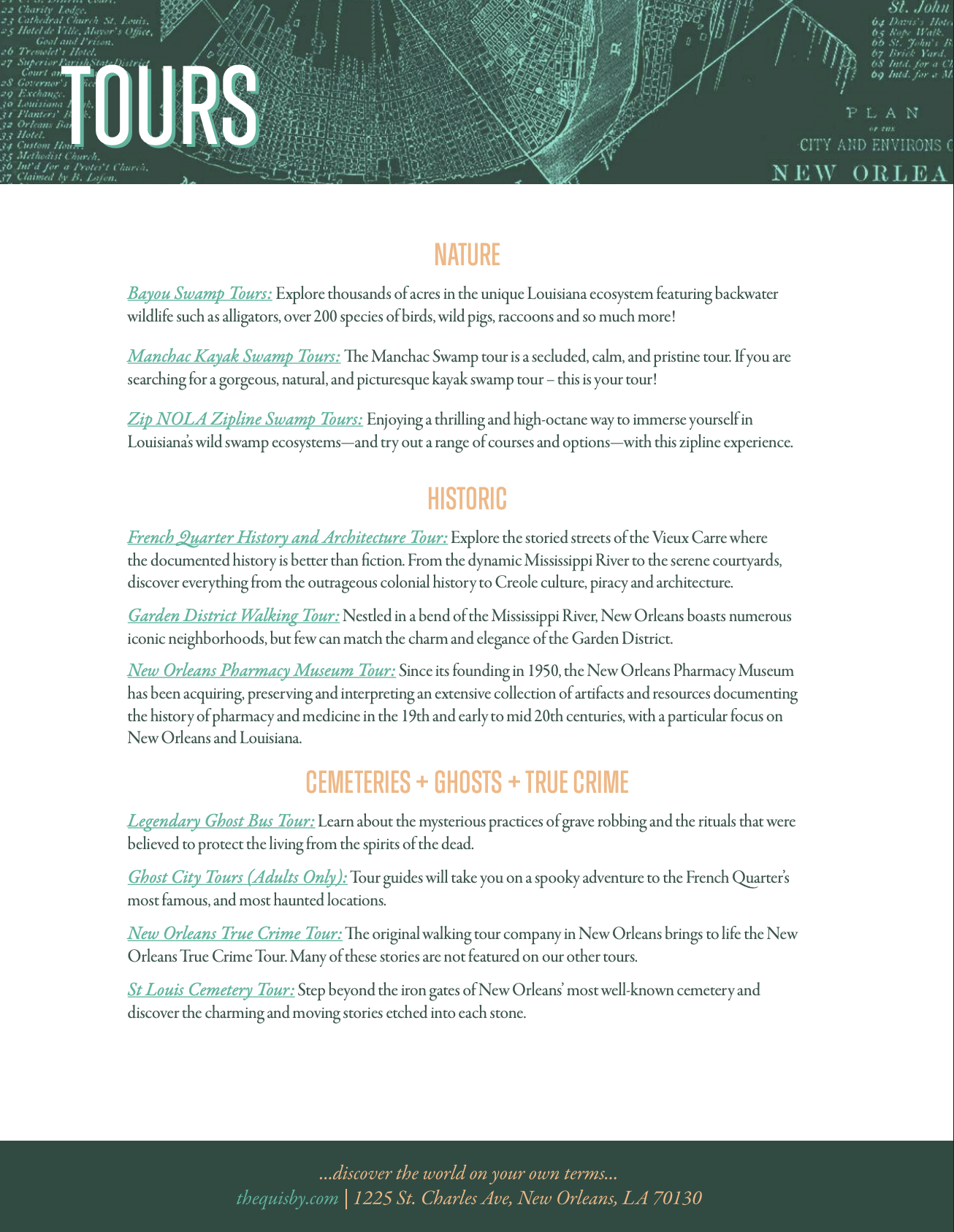 Recommended Tours/Activities Flyer