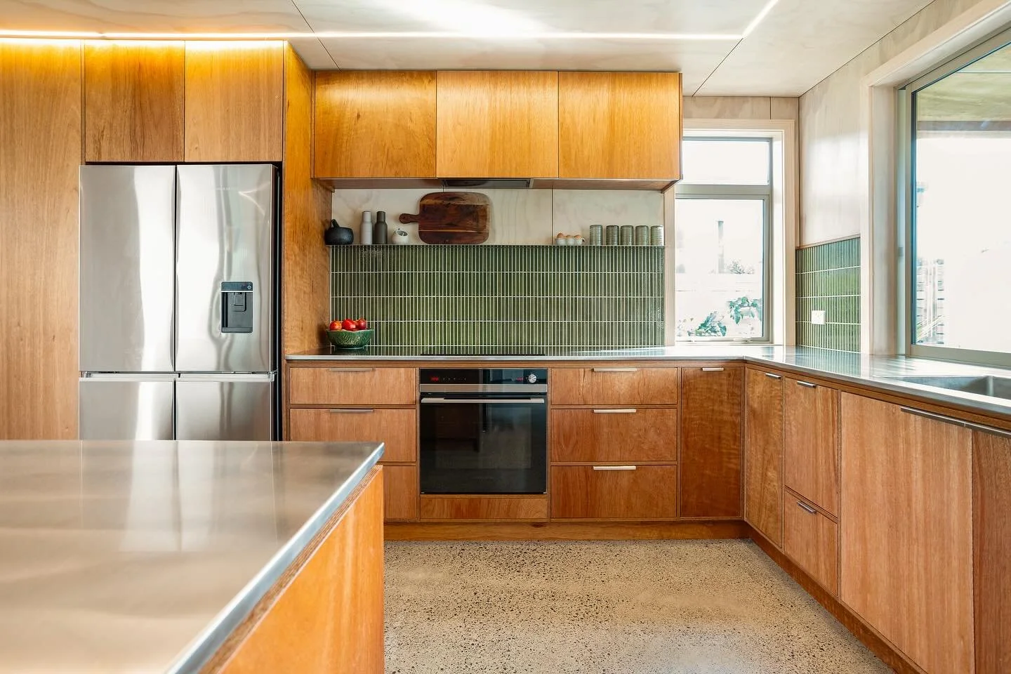 Kitchen goals 🙌 

We had a clear vision for this space, and the moment we found these Japanese finger tiles from @tilespacenz the whole palette came together. 

Rich and robust Meranti plywood from @plytechnz balances beautifully against the whitewa