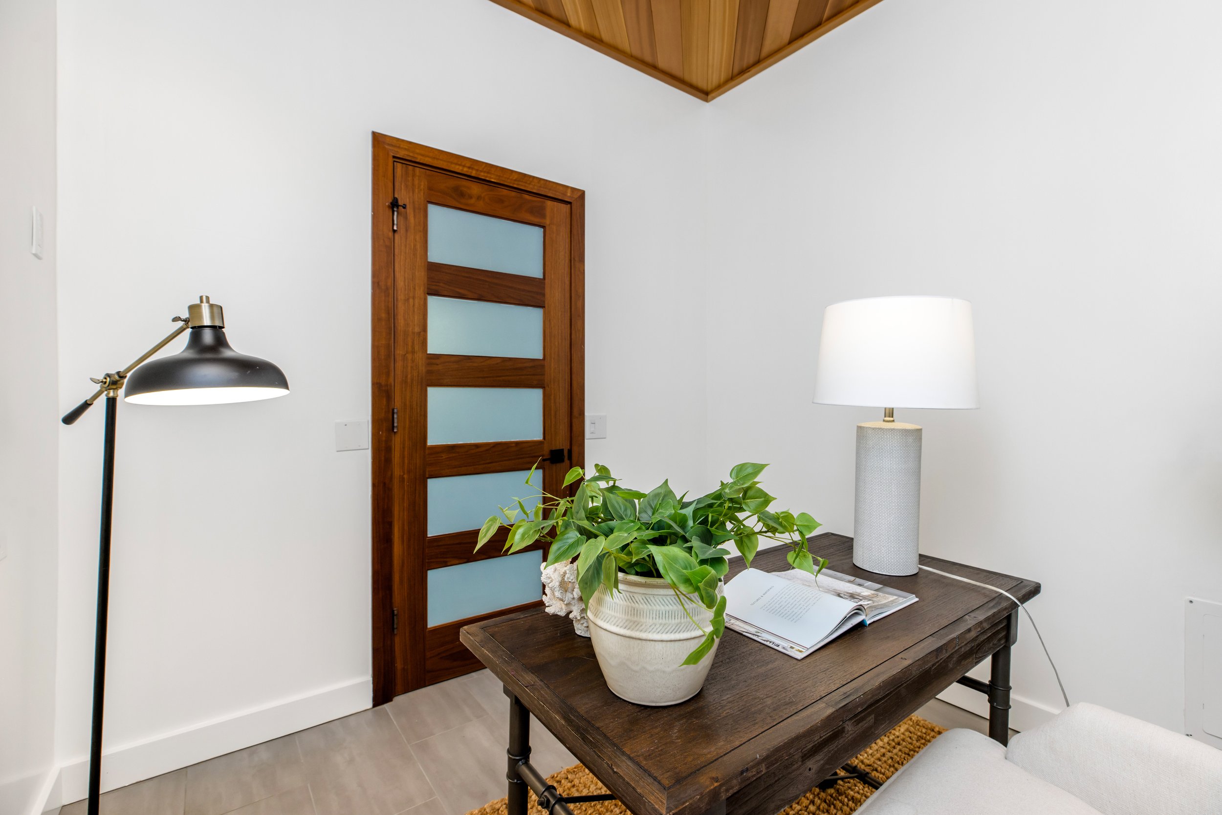 Office accessible via the main living space or a separate entrance to the home via the garden.