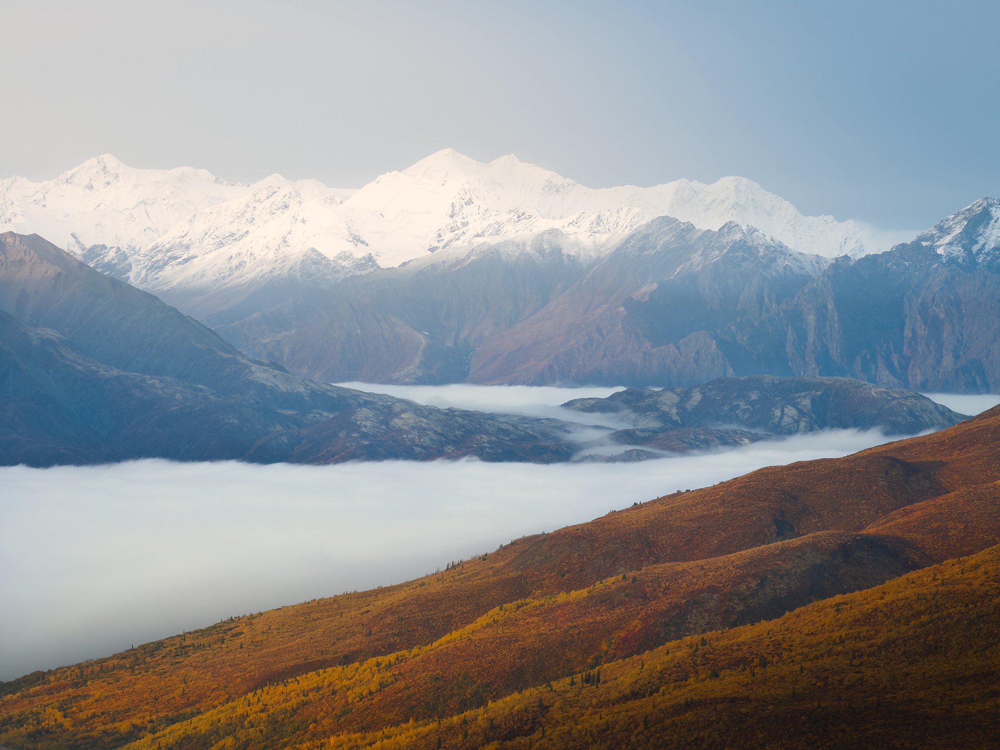 Snow-capped mountains in Talkeetna, Alaska