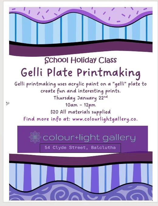 School Holiday Geli Plate Printmaking