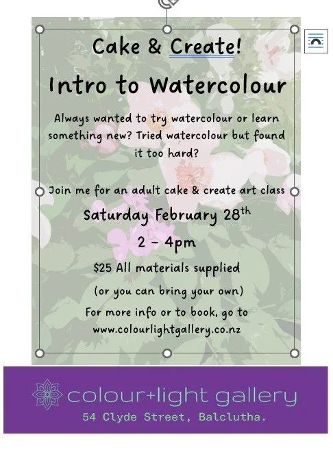 Cake &amp; Create: Introduction to Watercolour