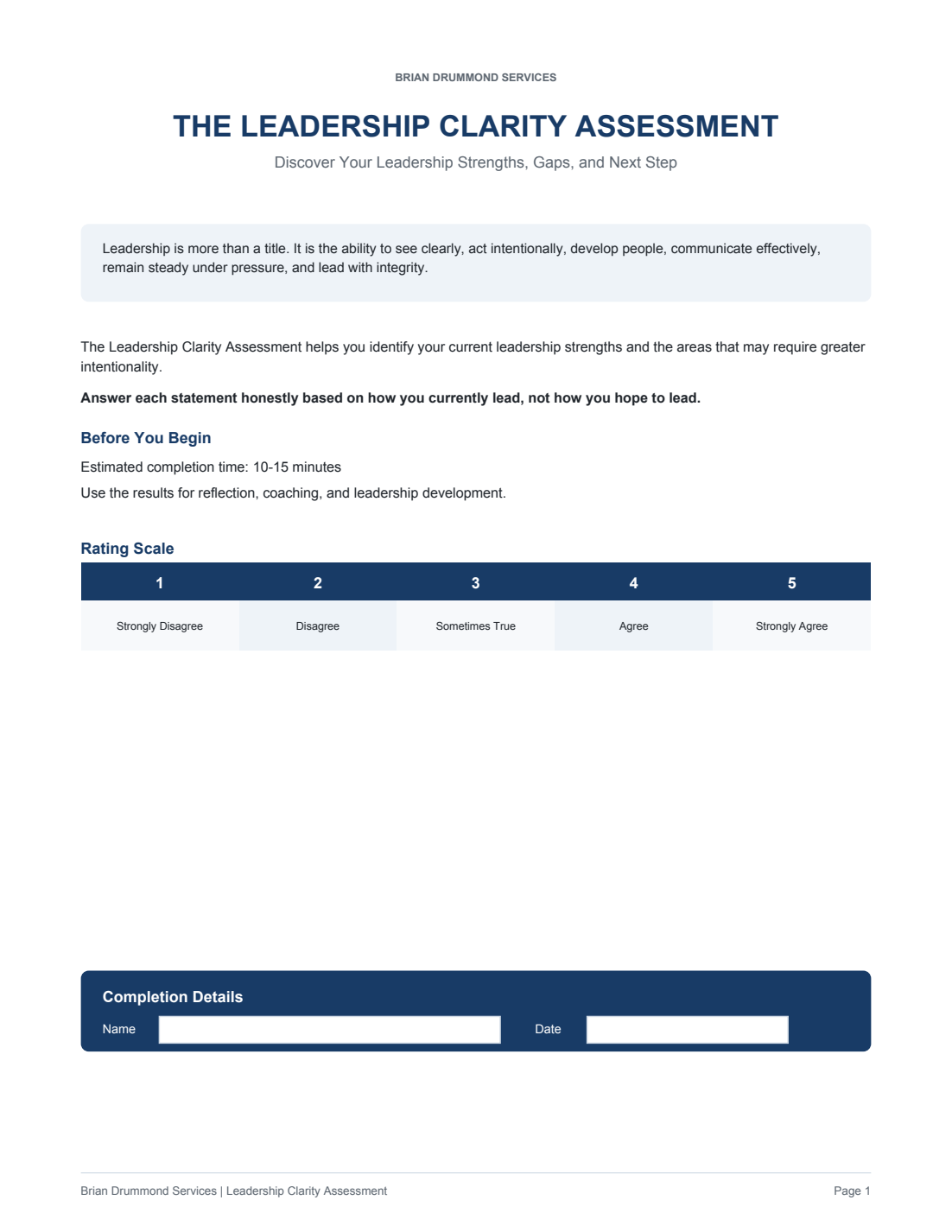 Leadership Clarity Assessment