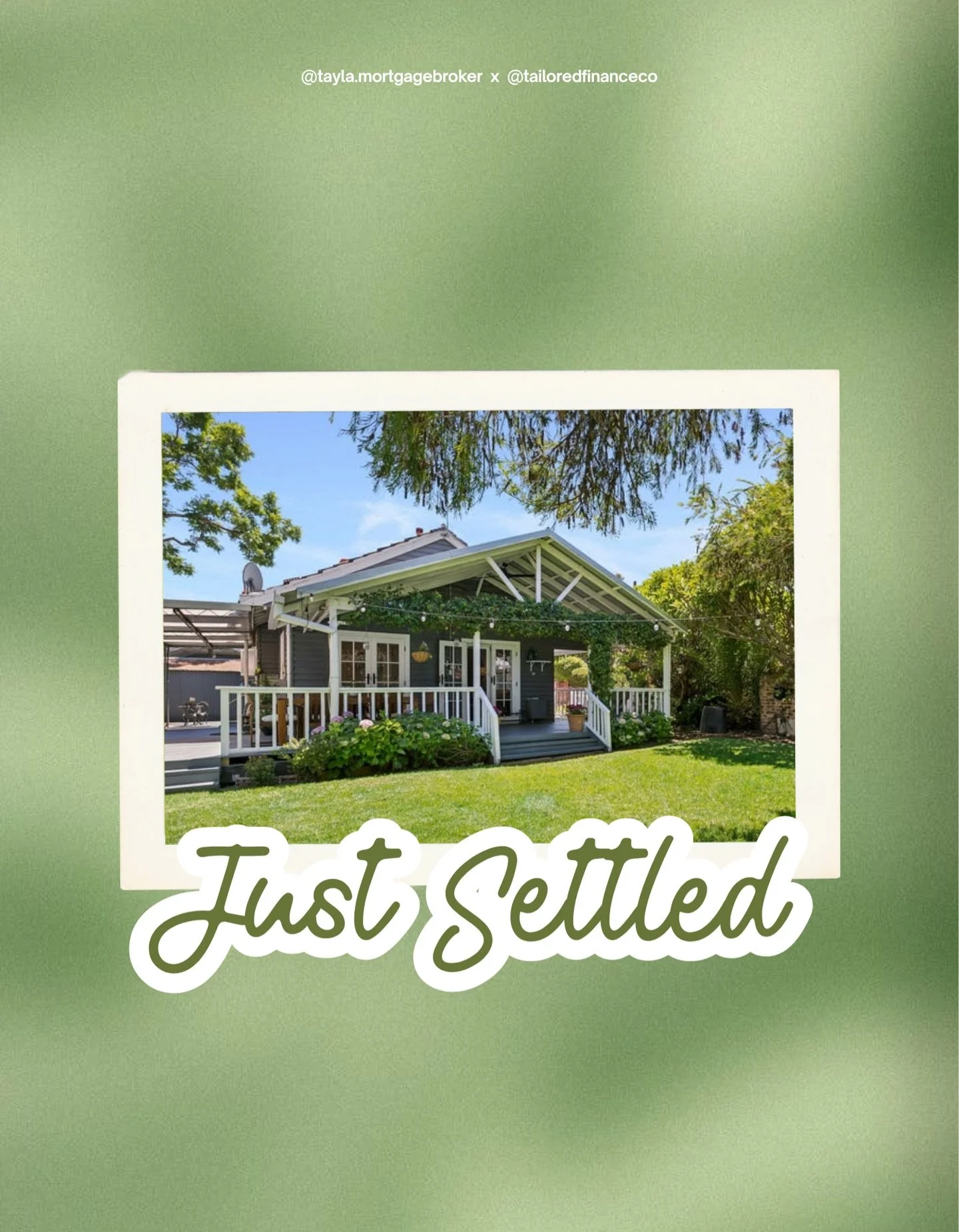 Just Settled! Look at this utterly DIVINE home for some absolutely incredible people 💚

The most beautiful home to call home for some very deserving First Home Buyers. This property was bought on market after a couple months of searching. My clients