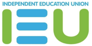 Logo of the Independent Education Union with the acronym IEU in blue and green letters.