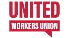 United Workers Union logo with red text on a white background.