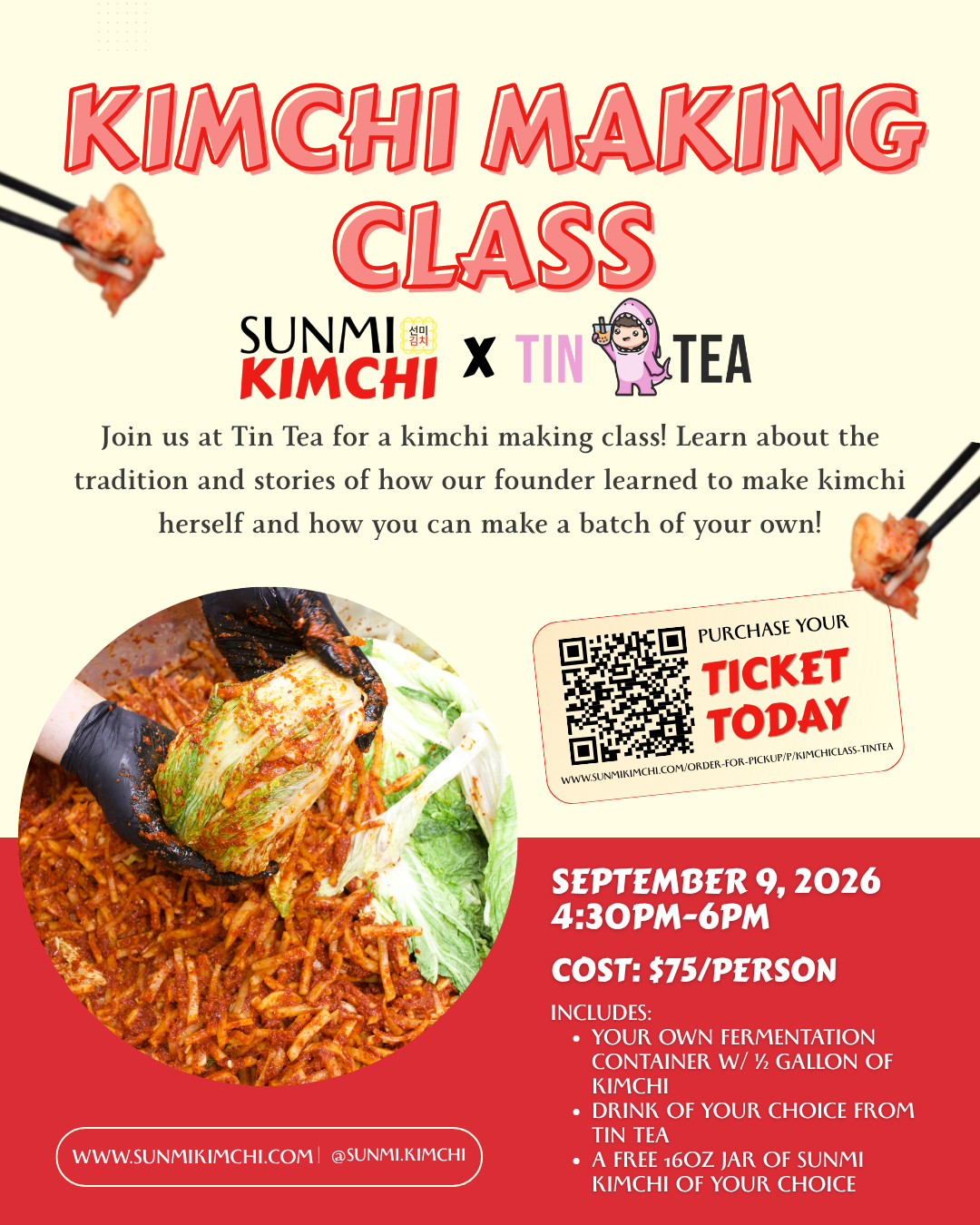 Kimchi Making Class at Tin Tea