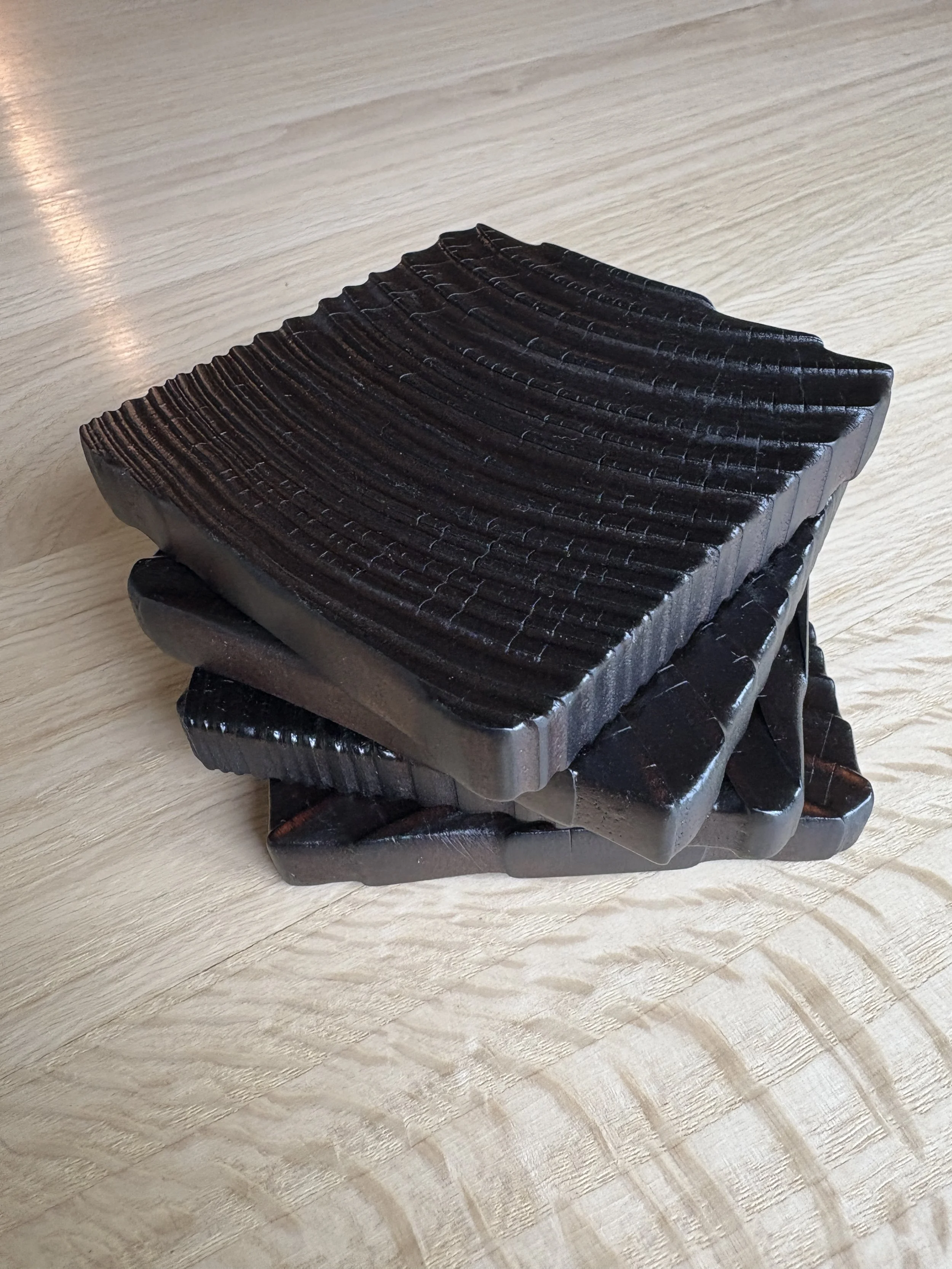 Charred cedar (shou sugi ban, yakisugi) coasters
