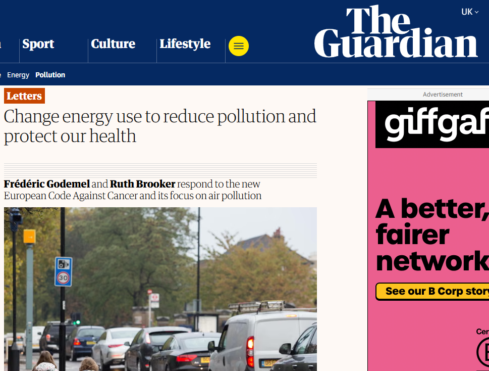 Letter Published in The Guardian