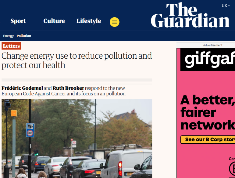 Letter published in The Guardian