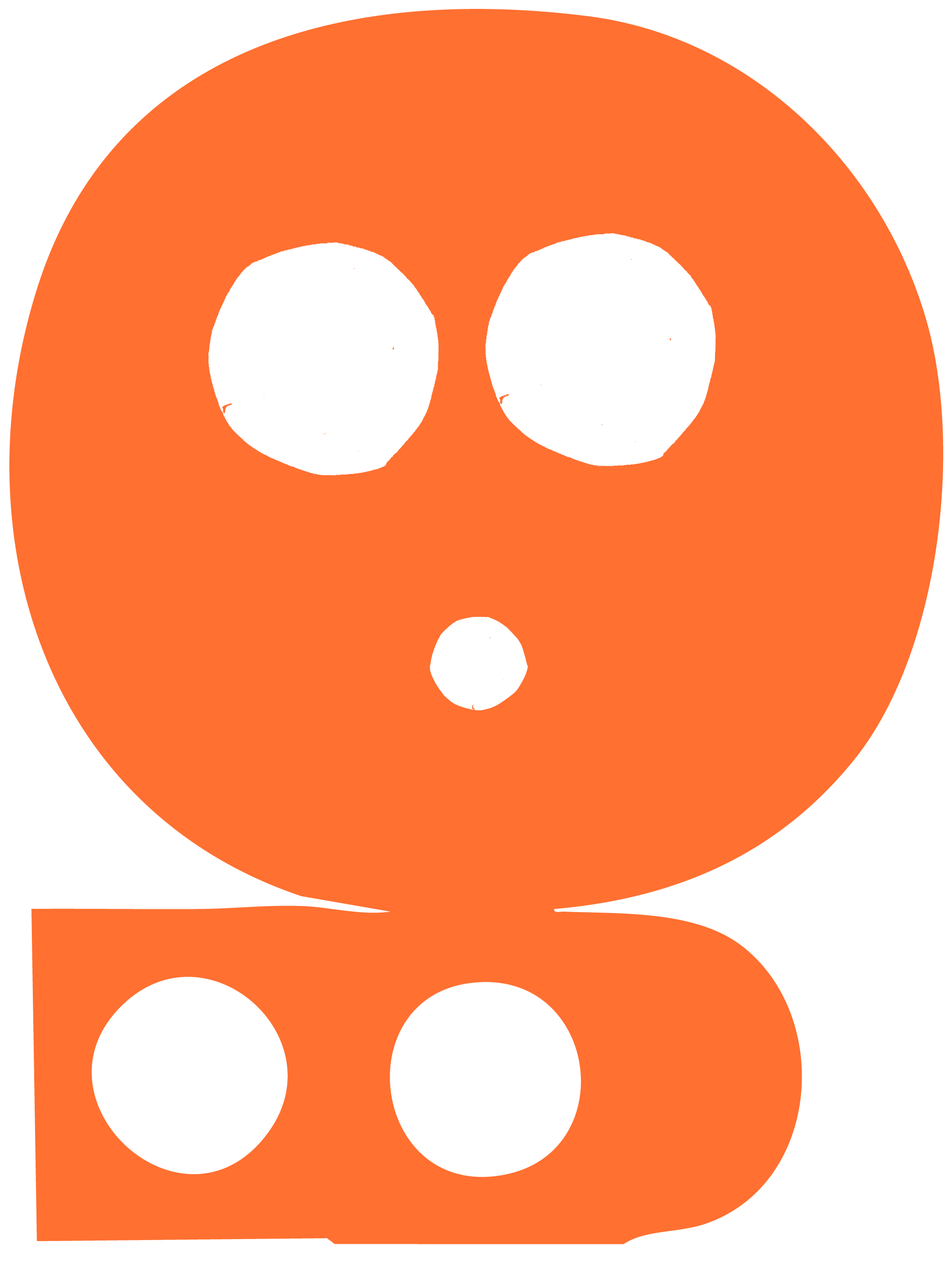 A cartoon illustration of an orange ladybug with black spots and a surprised facial expression.