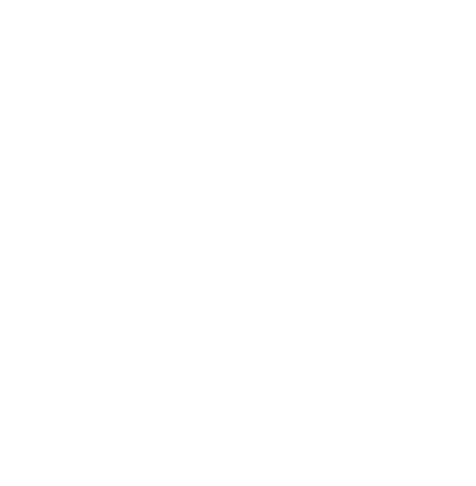 White downward arrow on black background