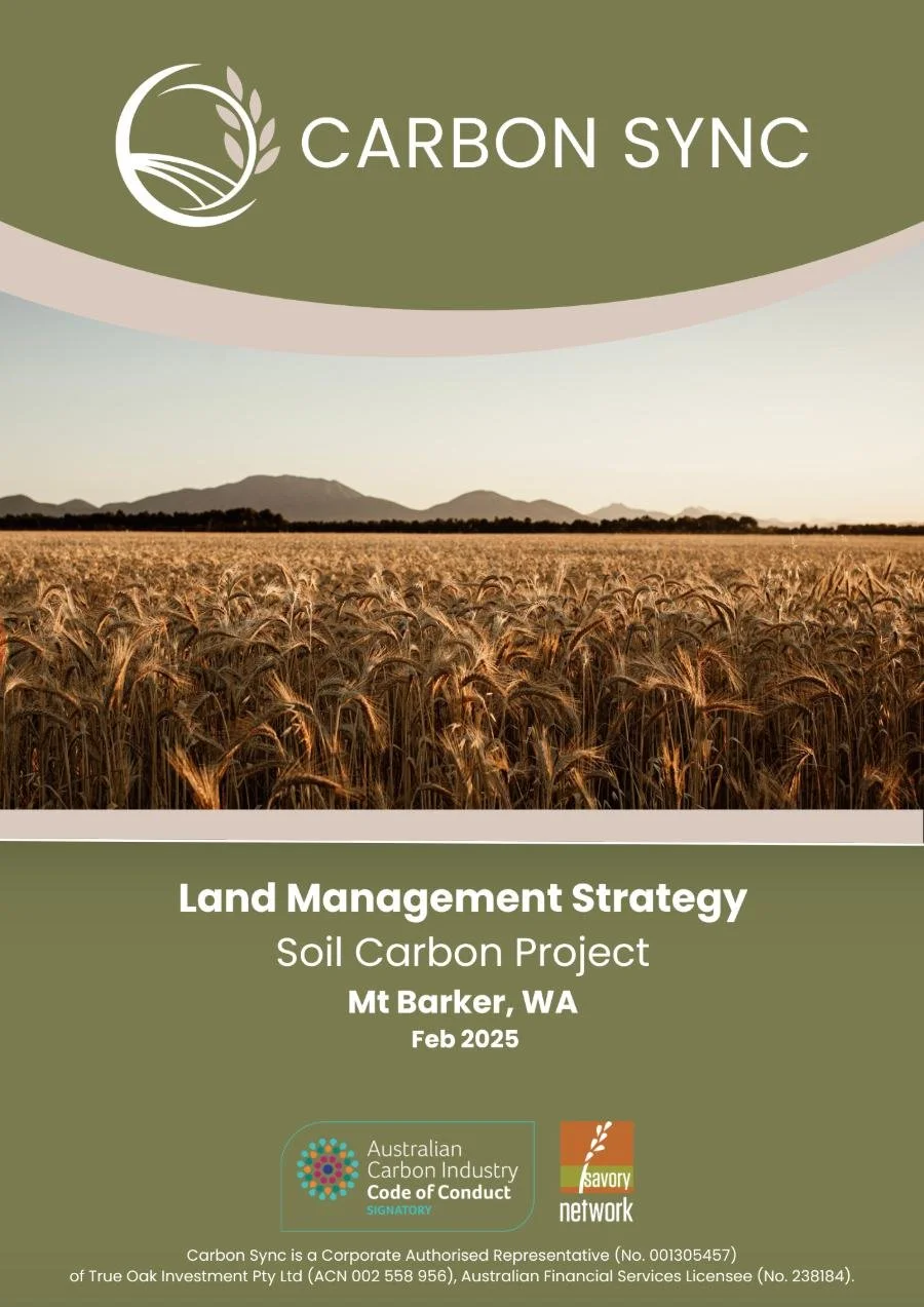 Cover of an example Land Management Strategy for a soil carbon project in Mt Barker, WA