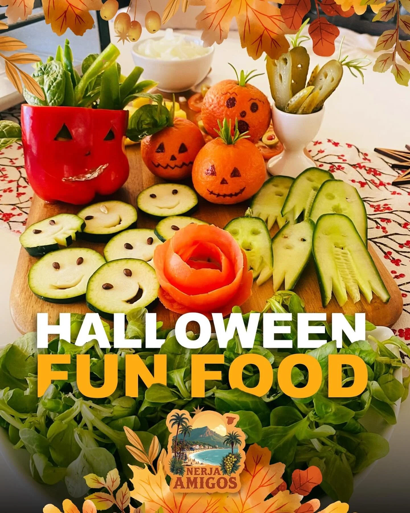 🎃 Heading to the Nerja Market today? 🥭🍆🍅

Pick up your veggies and get ready for a fun Halloween dinner with friends 🌶️🧀🍲

👉 Halloween Kitchen ideas made with local veggies / fruits on Nerja Amigos: 

https://www.nerjaamigos.com/market-finds-