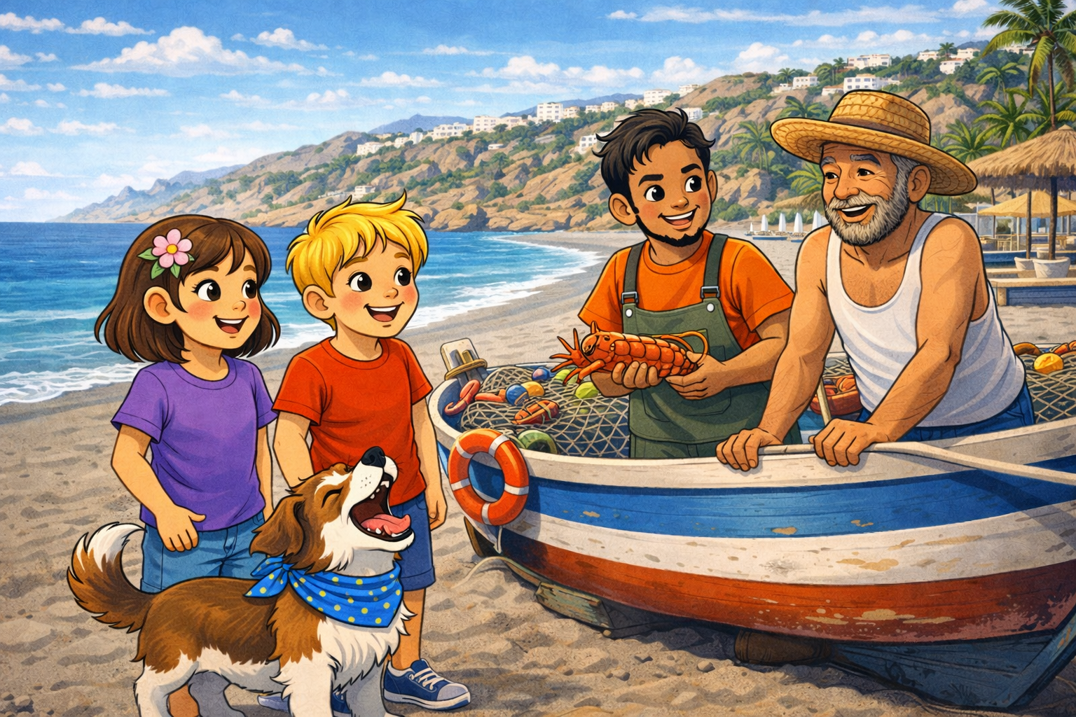 🥘 Luna, Max and Nico Learn Spanish Words at Burriana Beach 🥘