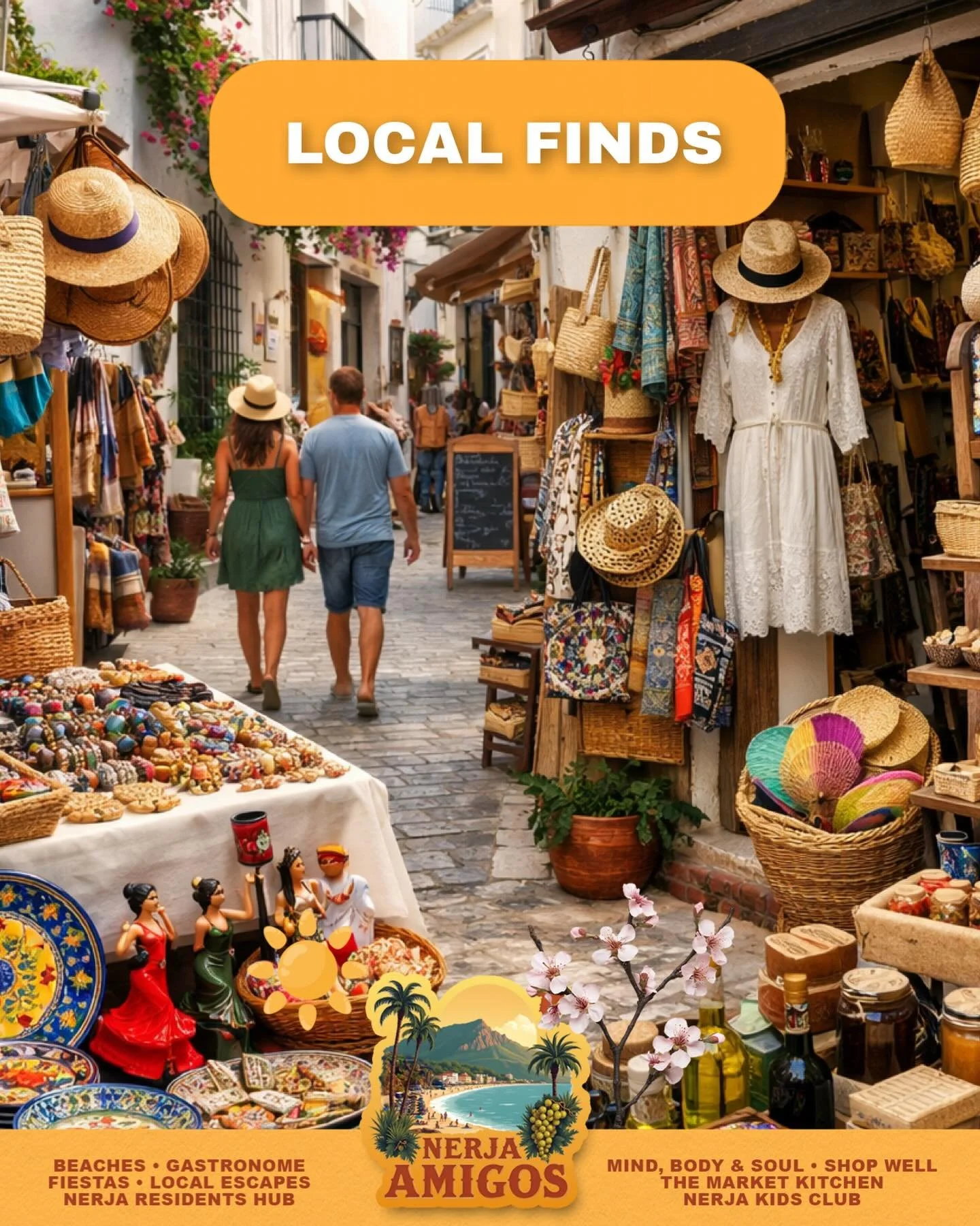In the mood for a little browse? ✨ 🛍️ 

Local markets or hidden shops &mdash; where will you find your next treasure?
Tap into our Shop Well page for ideas and market days. 

Shop Well 👉🏽 https://www.nerjaamigos.com/shopwell 

Markets 👉🏽 https:/
