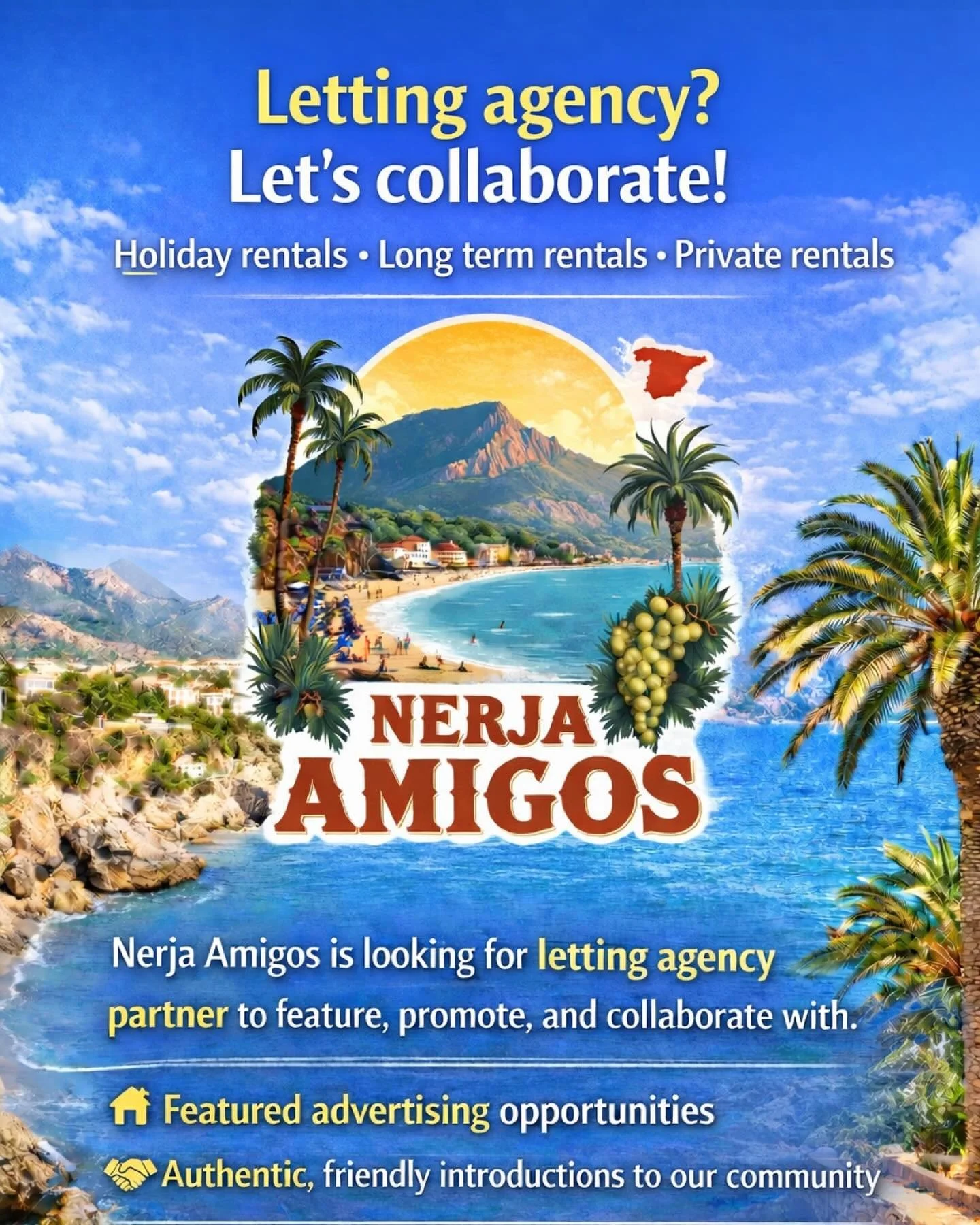 🌟 Do You Manage Rentals in Nerja? 🌟 

You might be exactly who our community is looking for.

We&rsquo;re frequently asked about rentals in the area, so we&rsquo;re now looking to Partner / Collaborate with a trusted letting agency 🙏🏽

This partn