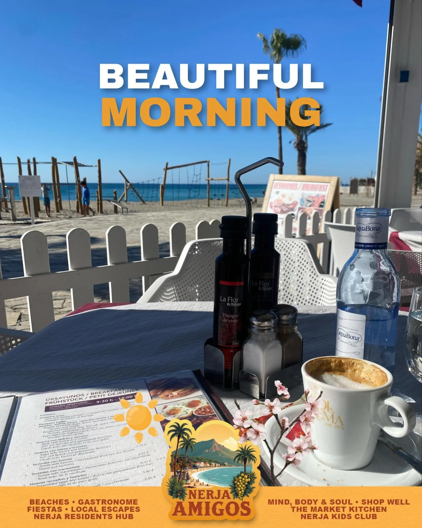 ☀️ Such beautiful sun this week, that gentle spring warmth ☀️a quick coffee ☕️ at Burriana beach 🏖️

&hellip;.and Semana Santa continues. The first big processions step into the streets today - will you be there to see it?

👉🏽 https://www.nerjaami