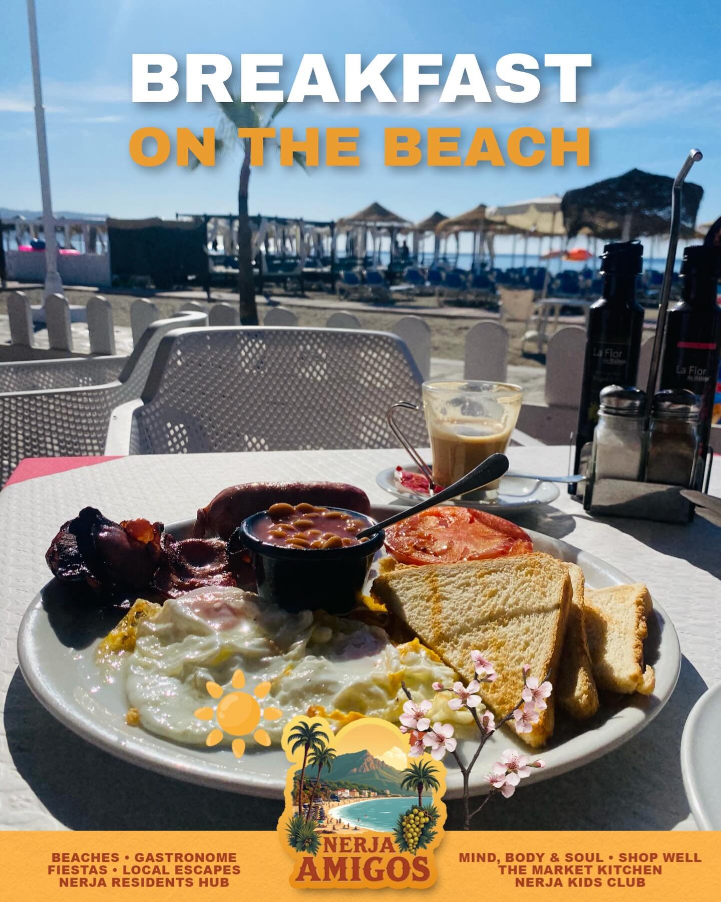 An English breakfast&hellip; by the beach in Nerja? ☀️

Golden morning light, the sound of the waves&hellip; and a proper plate to start the day right 🍳Merendero JOSE CRUZ 

What if your morning began like this &mdash; relaxed, full, and ready for w
