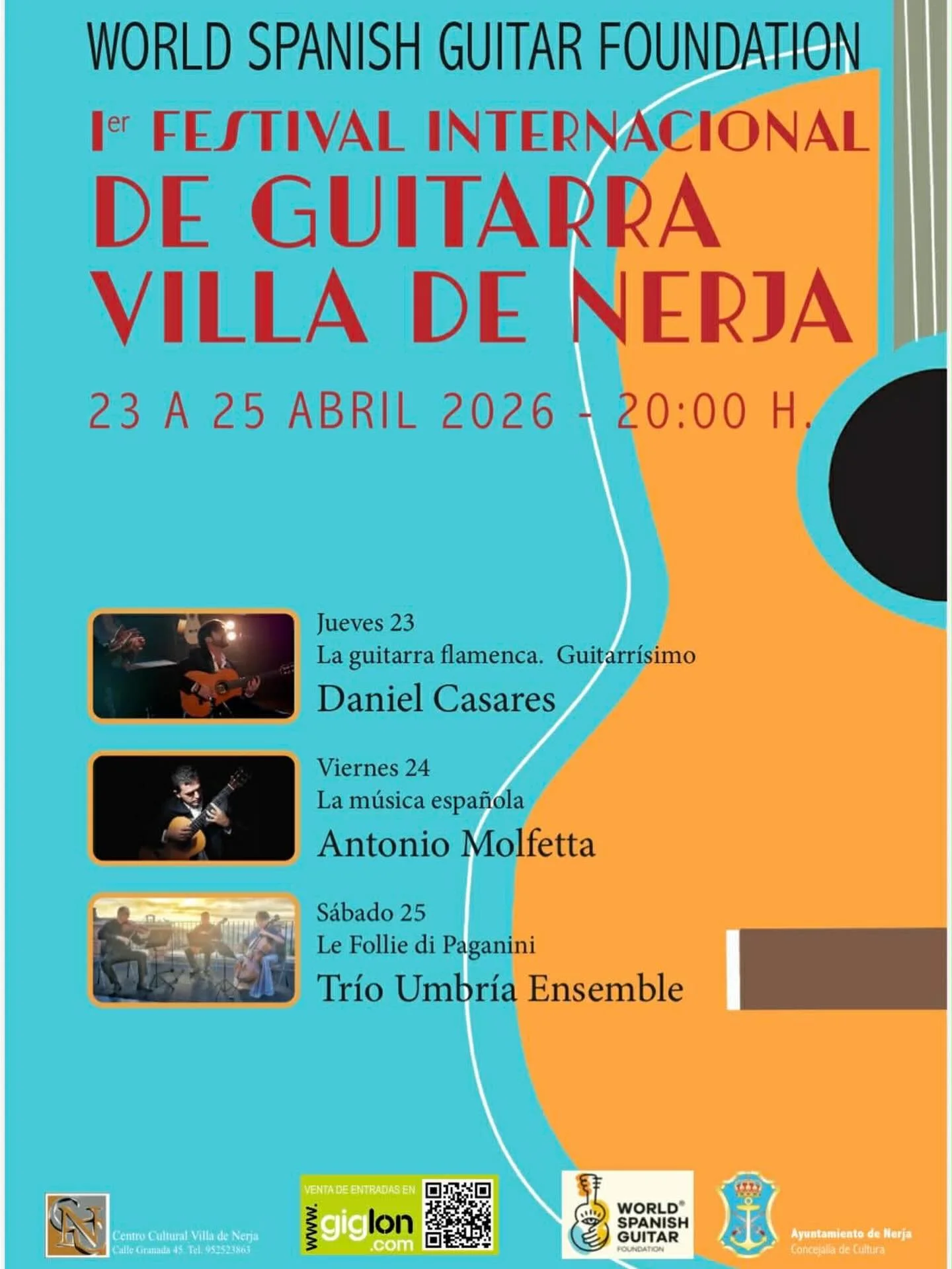 Did you know Nerja is about to host its very first International Guitar Festival? 🎸 

From the powerful artistry of Daniel Casares to internationally acclaimed performers and a stunning final ensemble&hellip; this is not just a concert &mdash; it&rs