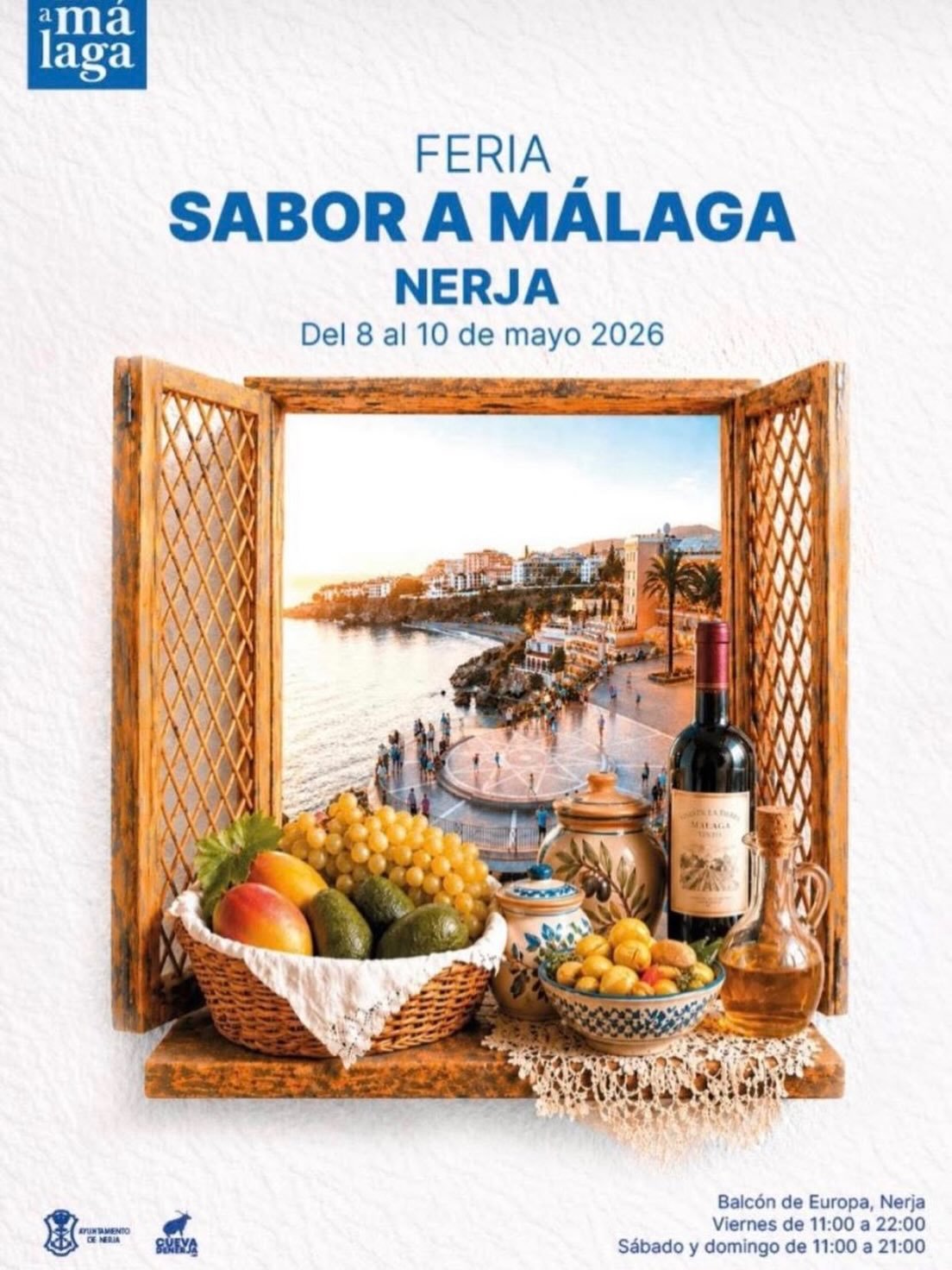 Feria Sabor a M&aacute;laga ~ Arrives Today in Nerja ‼️

From artisan cheeses and olive oils to local wines, honey, sweets and flavours from across the province&hellip; 🍷🧀🍯🌿 and so much happening&hellip;

👉🏽 See Timings and Full 3- Day Programm