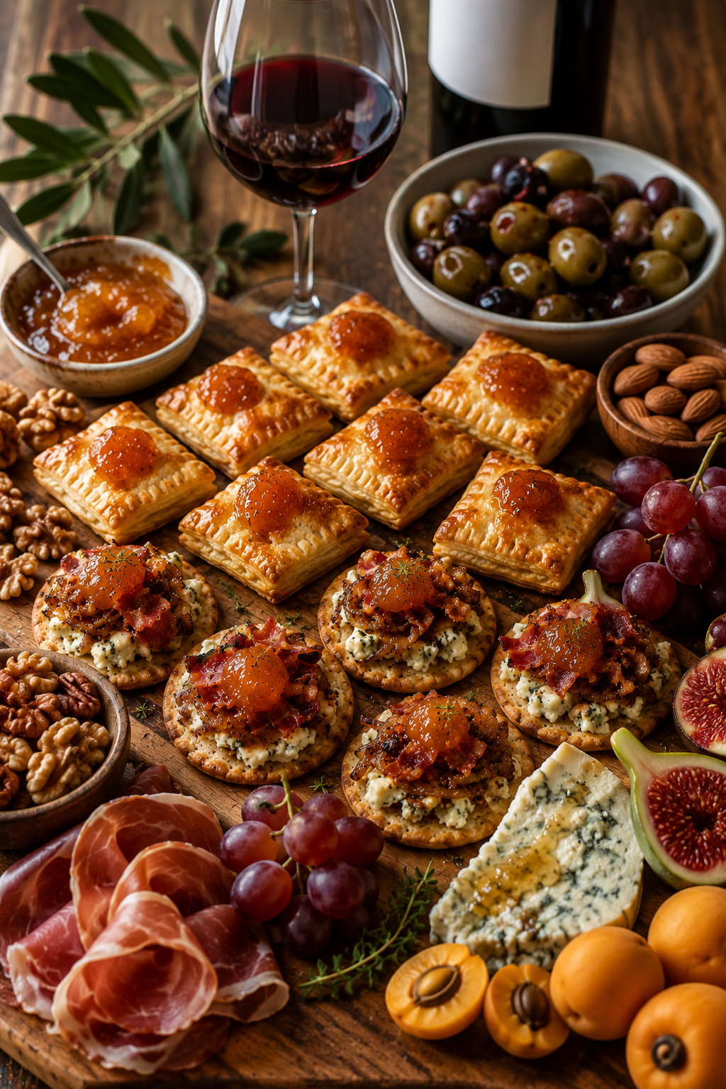Local Blue Cheese, Jamón &amp; Nísperos Puff Pastries- What a Combo 