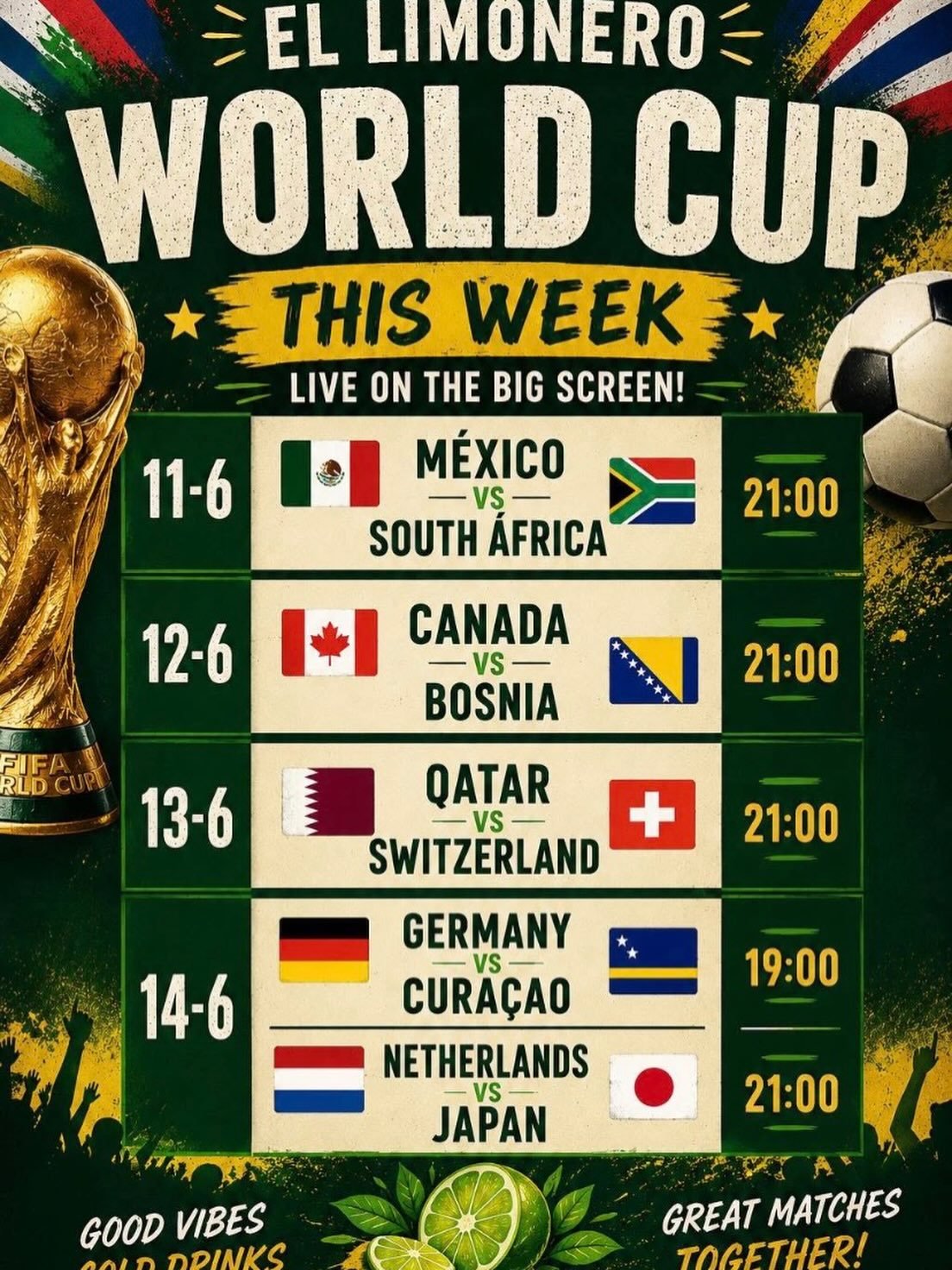 🌴⚽ Looking for somewhere to watch the football in Nerja? 

El Limonero 🍋 has the matches, the atmosphere and the cold beers and cocktails waiting.🍻🍸 🍹

Address: Calle Huertos 1, Nerja #nerja #nerjaspain #nerjaturismo