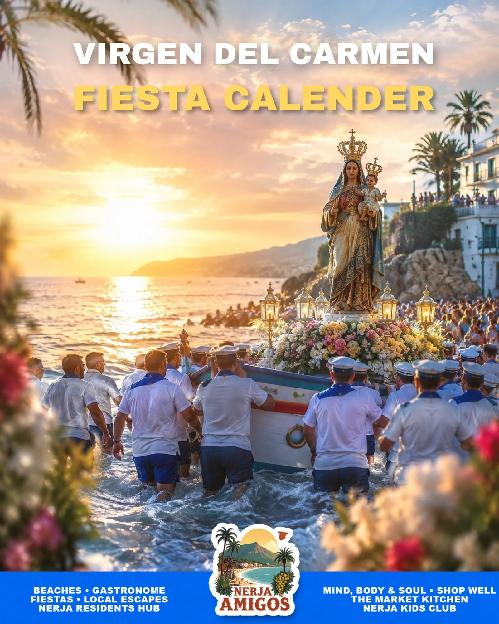 Thursday is the highlight of the Virgen del Carmen celebrations. 🫶🏼

Witness Nerja&rsquo;s treasured tradition as the Virgen is carried through the streets before her spectacular procession at sea.

See the full Thursday programme ℹ️ :
https://www.