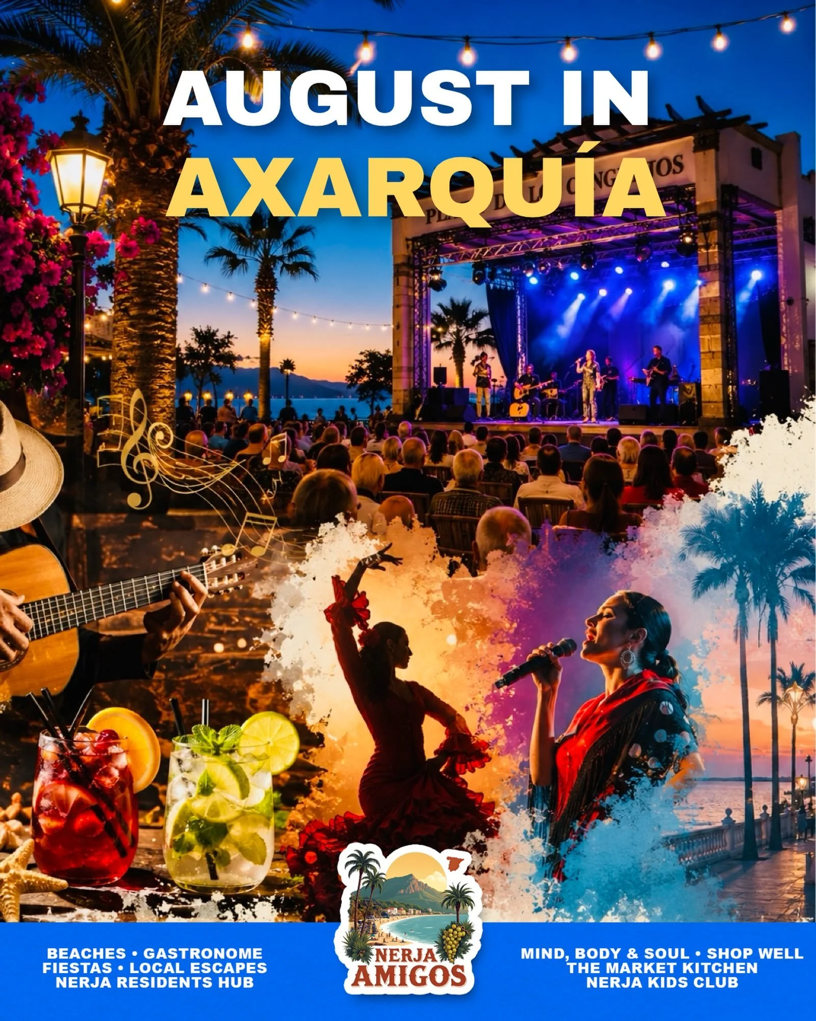 August in Nerja and around Axarqu&iacute;a ☀️🎉

Village ferias, fiestas, music, culture, packed beaches and long summer nights - August is bursting with things to see and do across the Axarqu&iacute;a. 🎶 🏖️ 🎭

📆OUR AUGUST CALENDAR IS NOW UPDATED