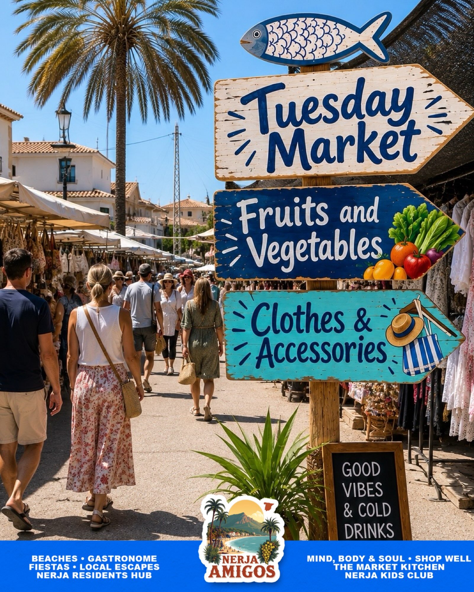 🛍️ Every Day Is Market Day Somewhere&hellip; Today It&rsquo;s Nerja‼️

Get there early for the freshest fruit and vegetables, then take your time browsing the stalls, discovering local treasures, and soaking up the lively market atmosphere. 🍒👗 🕶️