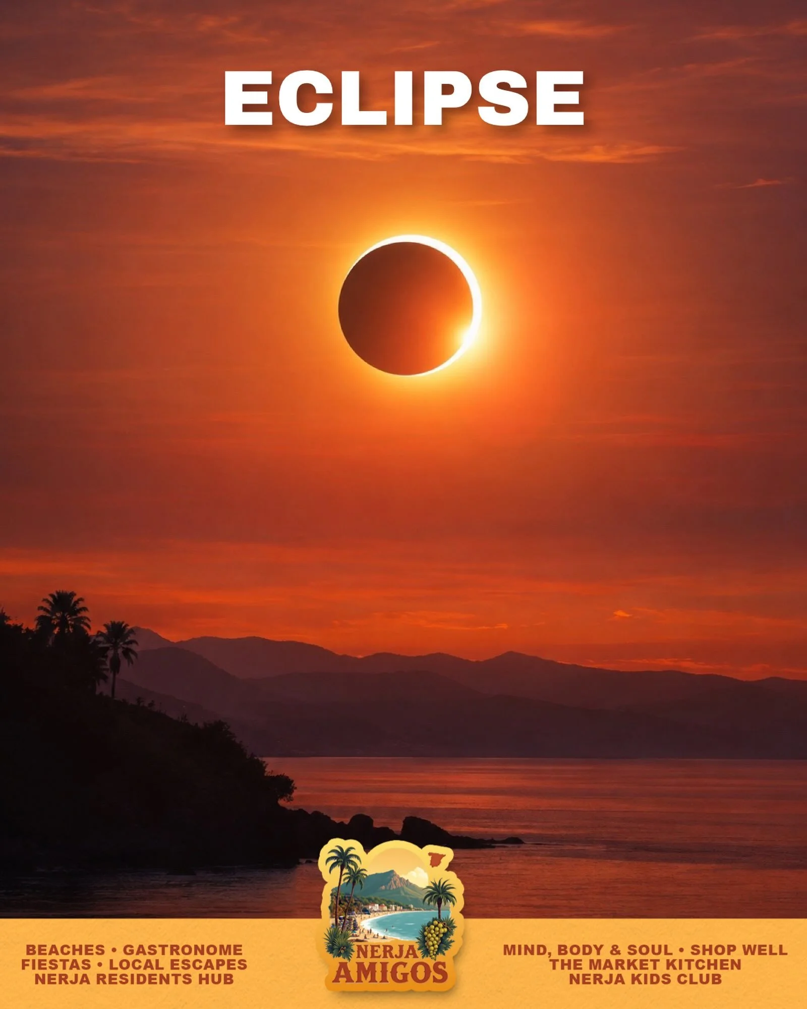 Something special is happening in the skies this evening&hellip; 🌘☀️

On Wednesday 12 August, a solar eclipse will take place over our part of Spain, beginning at around 19:43 and reaching its maximum at approximately 20:38, when around 95% of the S