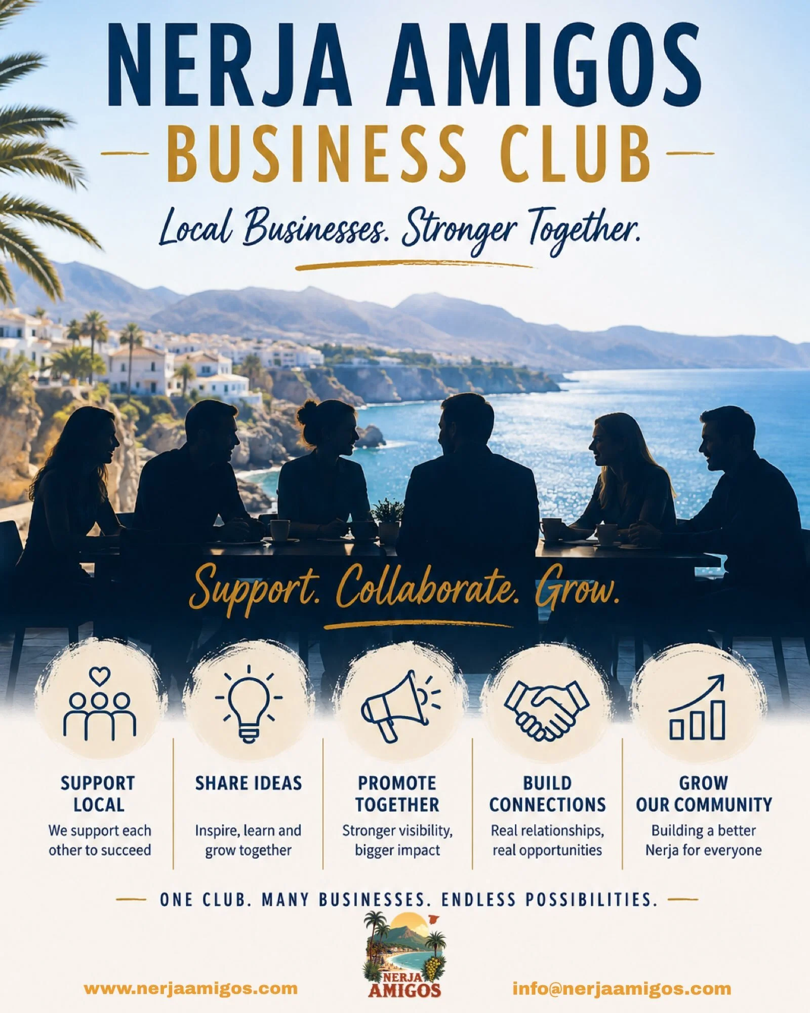 Are you a business owner or entrepreneur in Nerja? 

This October, we&rsquo;re looking to bring local businesses together with the launch of the Nerja Amigos Business Club - an open and welcoming space for businesses, entrepreneurs and local companie