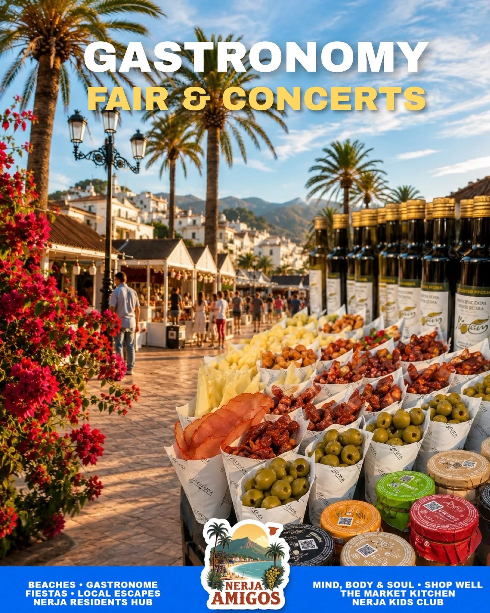 Ready to taste your way through Nerja? 😋

The Balc&oacute;n de Europa Gastronomy Fair 🧀 🫒 🍷 returns this week, bringing together delicious local and artisan flavours, Spanish specialities and three evenings of free live music. 🍴🎶

Three nights.