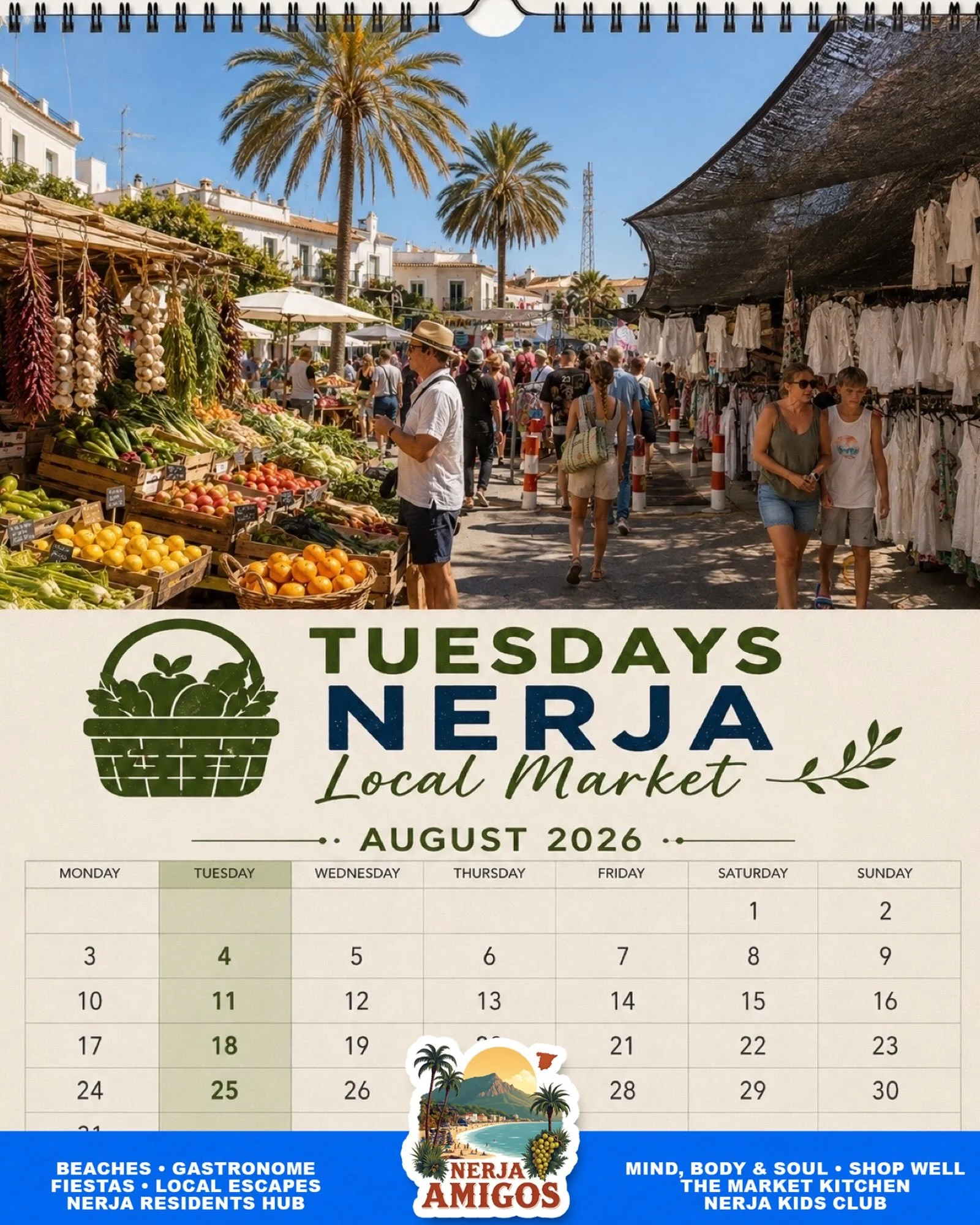 What&rsquo;s in season at Nerja Market right now? 🍇🥭

Today is Tuesday Market day! Look out for late-summer favourites like mangoes, grapes, melons, watermelons, figs, peaches and nectarines &mdash; fresh, colourful and full of flavour.

📍 Nerja T