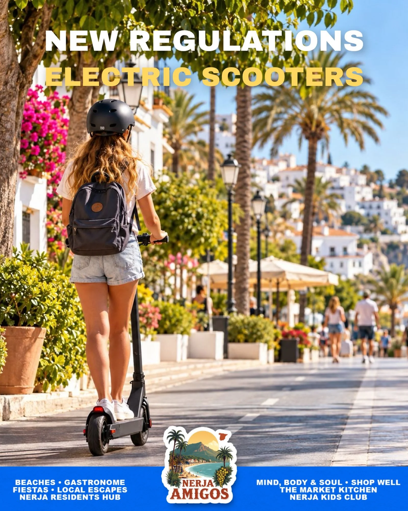 🛴 Electric Scooter Regulations &ndash; Are You Up to Date?

The rules are getting stricter!

Since 1 October 2026, new regulations for electric scooters have come into force in Spain, including Nerja.

From safety requirements and insurance to restr