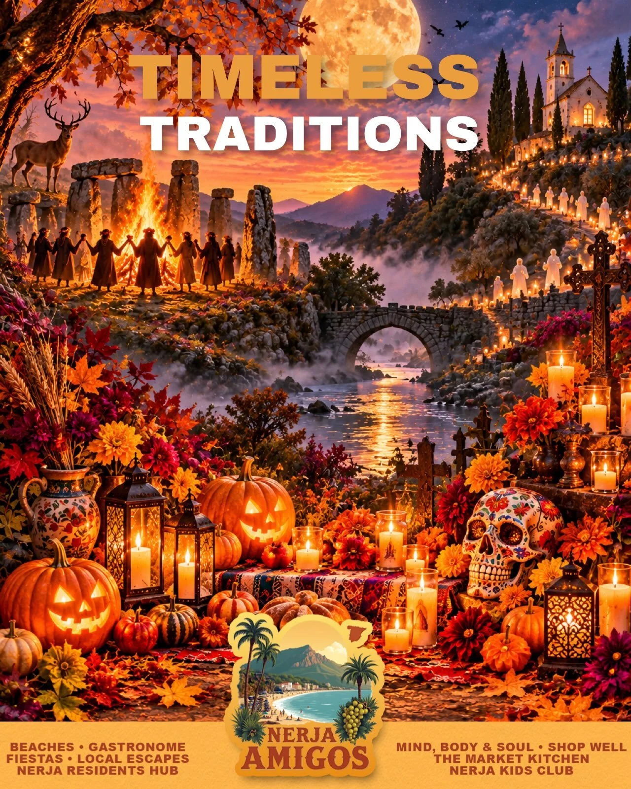 🍂 TIMELESS TRADITIONS &ndash; STORIES THAT CONNECT US

Did you know that Halloween, D&iacute;a de los Muertos and All Saints&rsquo; Day share a fascinating connection?

From ancient Celtic rituals to colourful Mexican celebrations and Spain&rsquo;s 