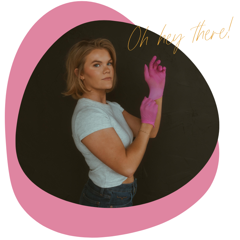 Sarah Marler with pink gloves