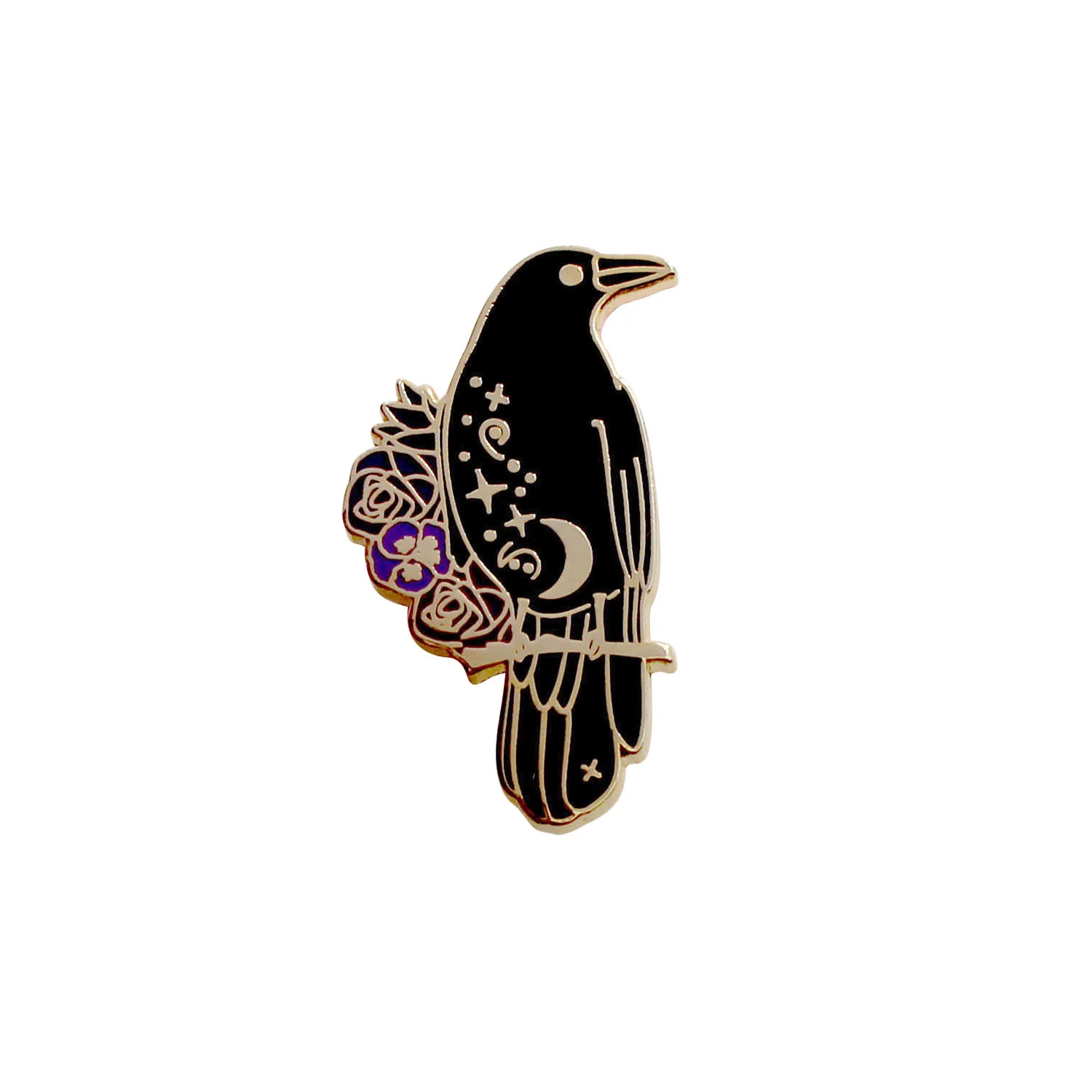 black crow enamel pin