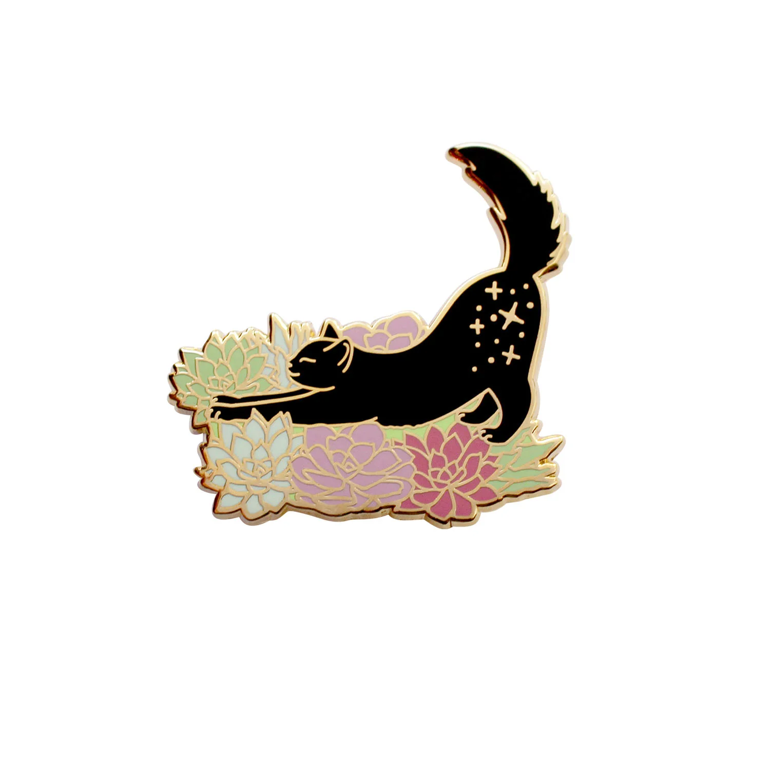black cat enamel pin